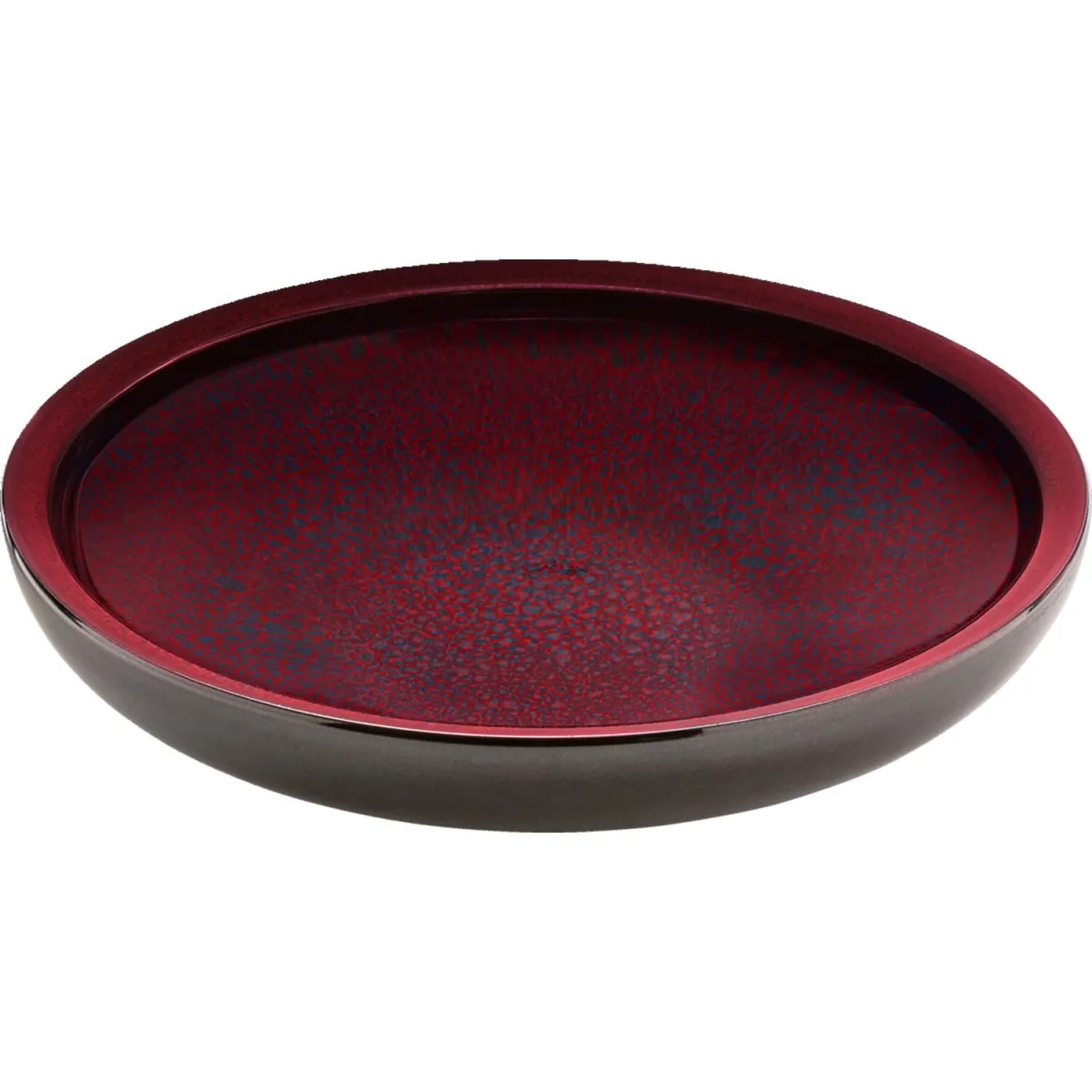 2x Playground Piatto fondo rotondo coup GLOW Glow coup; 1300 ml, 25x6.1 cm (ØxH); rosso/nero; rotonda; 2 pz. / Pacco - immagine 1
