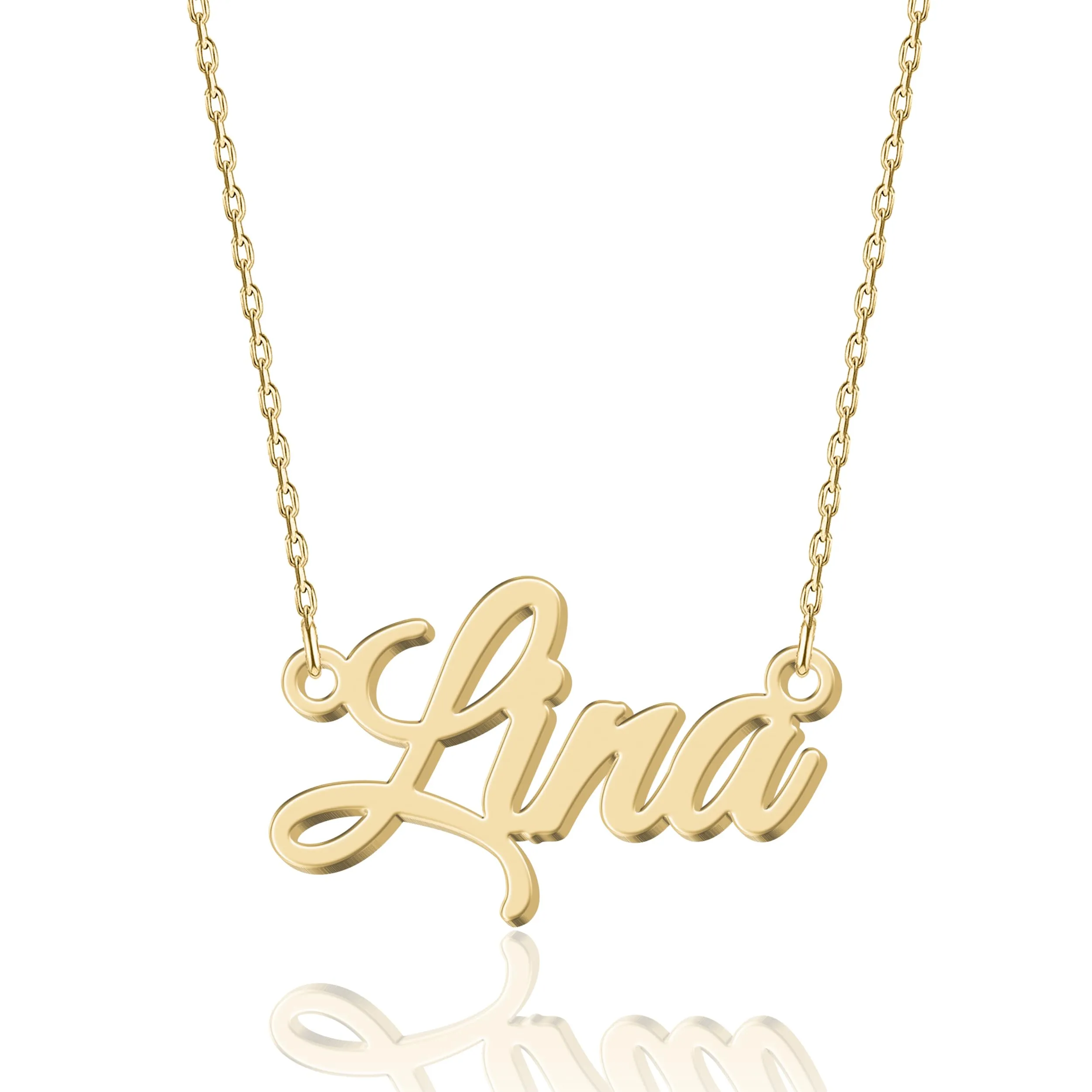 UMAGICBOX Collana con nome personalizzato squisito | 14 stili di polizia a scelta | ciondolo in acciaio inossidabile placcato oro 18 K e argento Sterling da personalizzare | idea regalo originale da - immagine 1