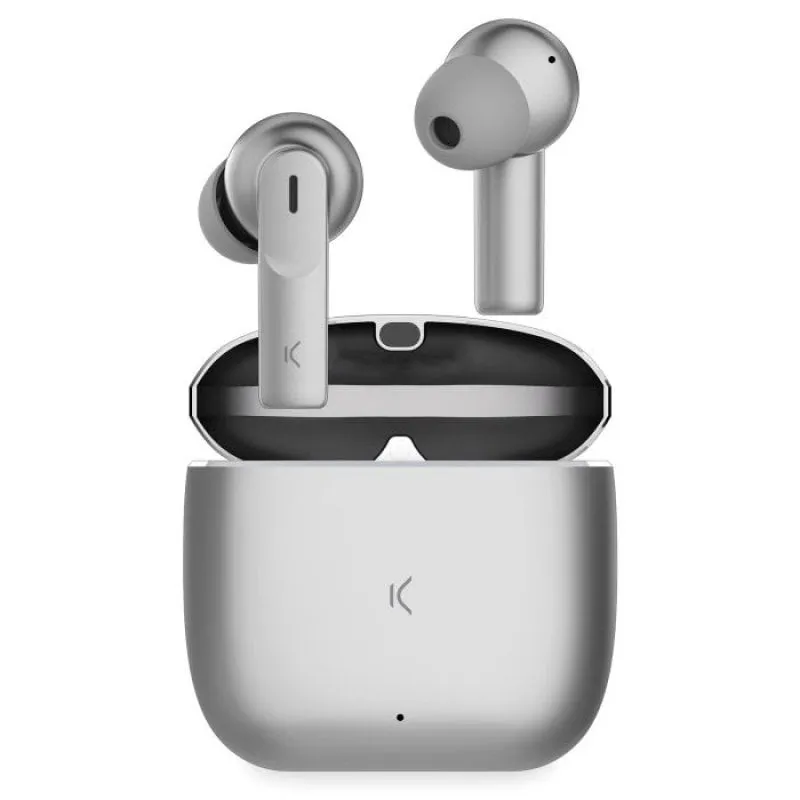 Cuffie wireless Ksix Meteor con custodia in metallo Touch Control Argento - immagine 1