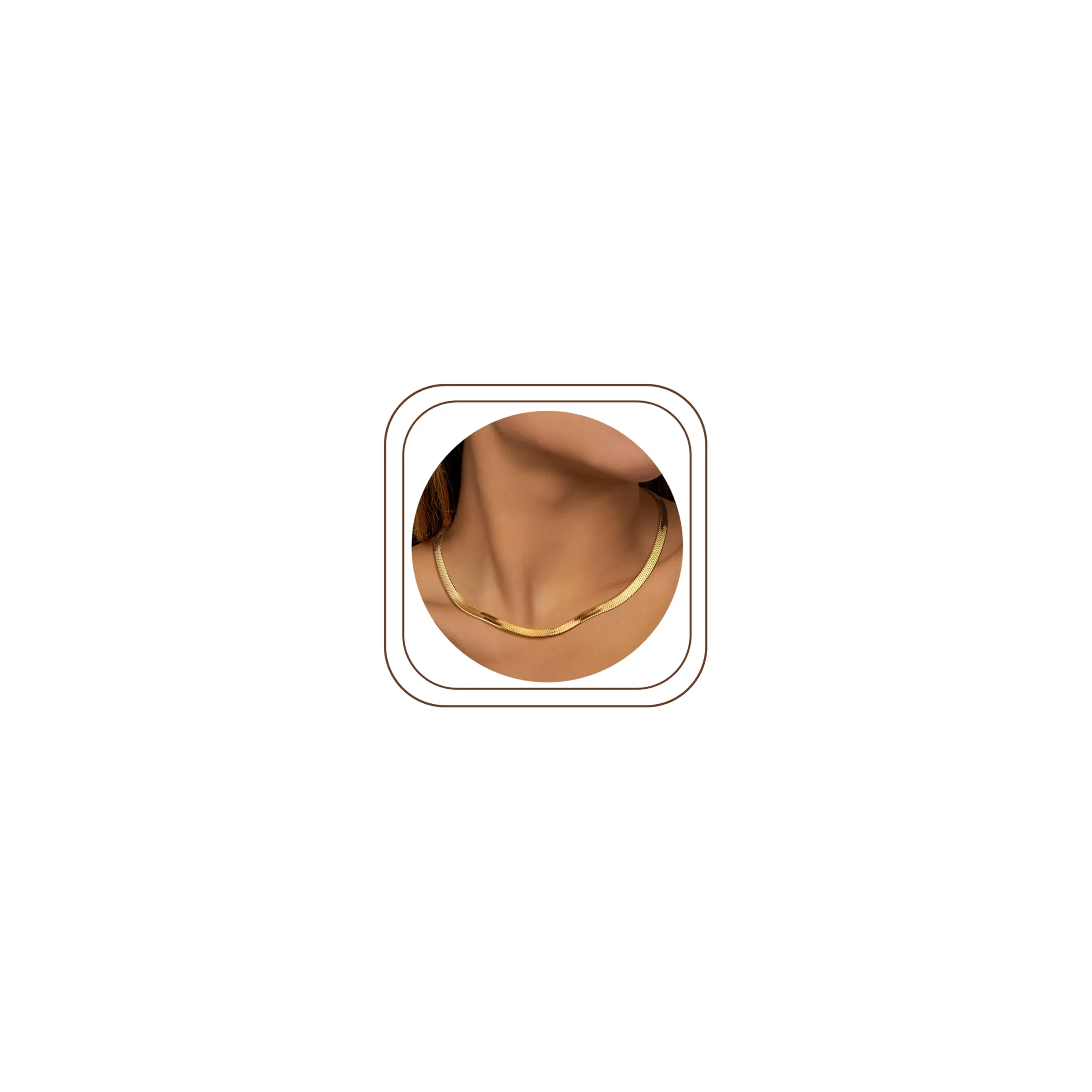 Finrezio Collana Placcato Oro 14 Carati Donna Catena Serpente - immagine 1