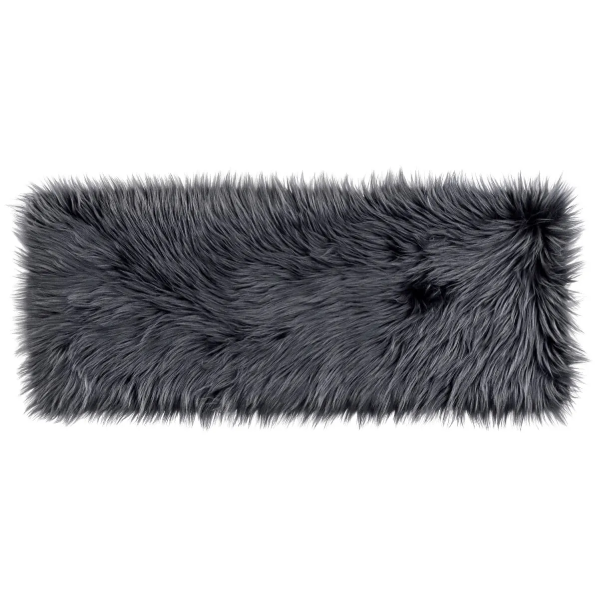 ERWIN M. Runner in pelliccia sintetica Bergen; 30x80 cm (LxL); antracite; rettangolare - immagine 1