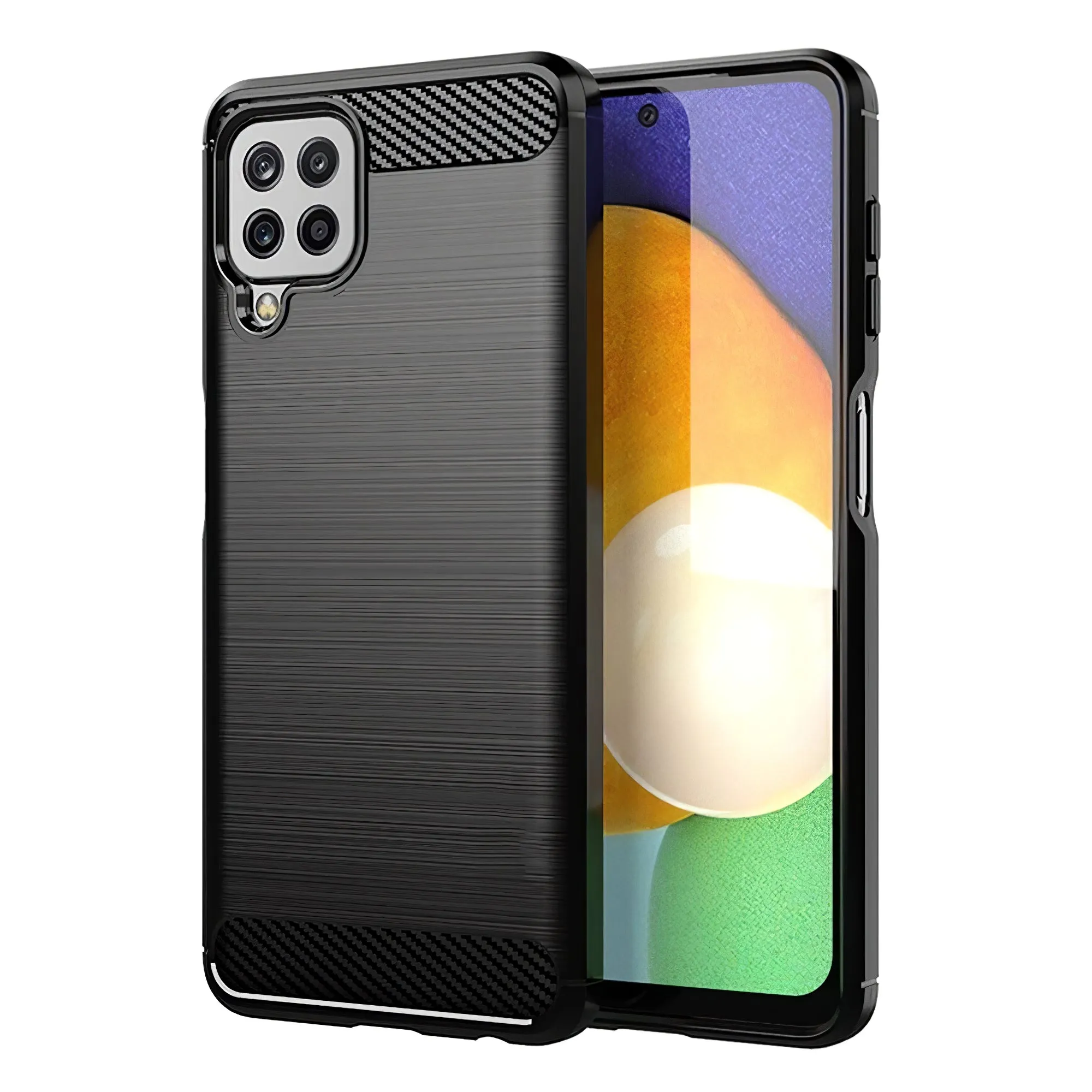 Custodia per Samsung Galaxy A22 A225, OEM, Carbonio, Nera - immagine 1