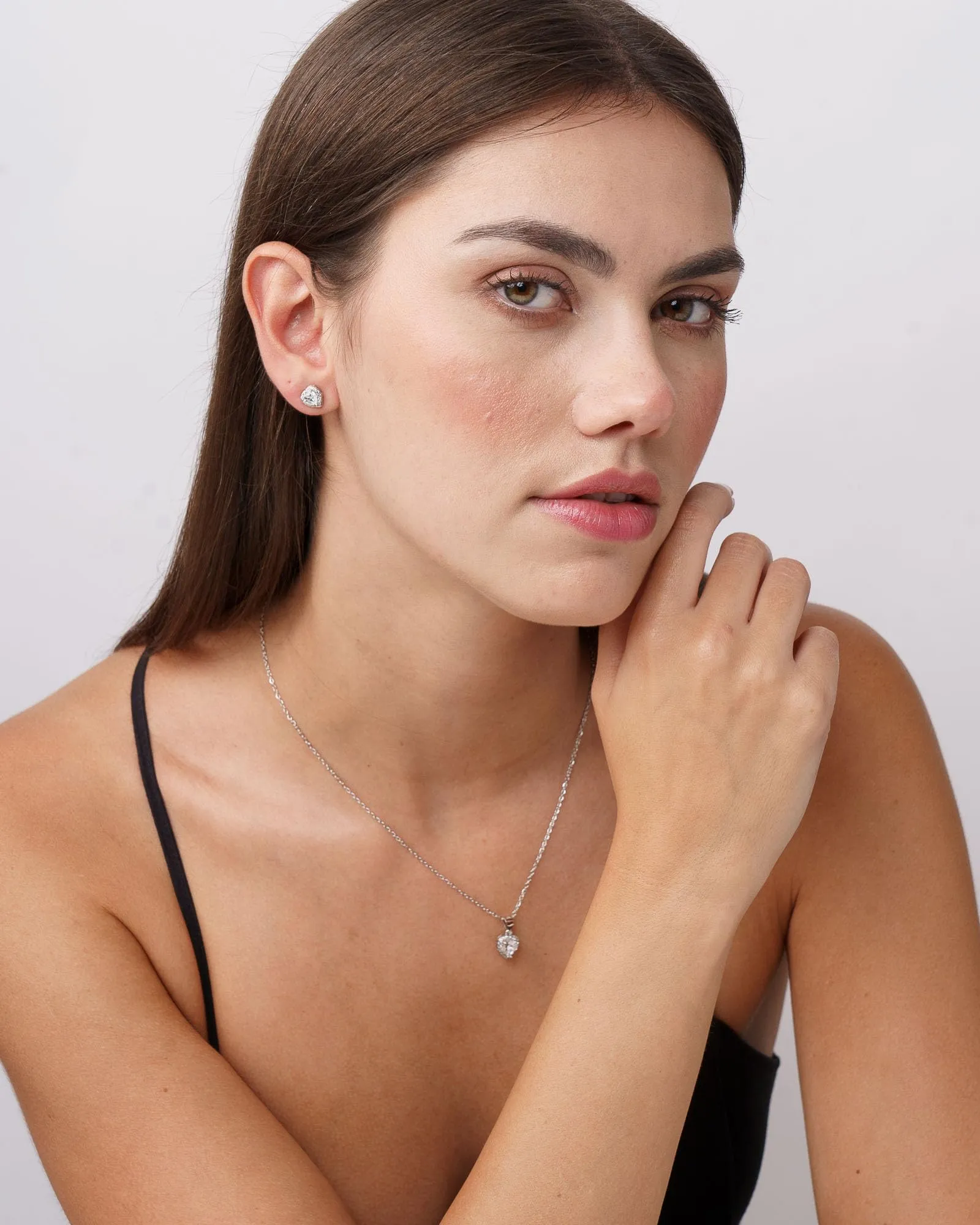 Dada Gioielli - Orecchini Argento 925 Cuore 8mm Punto Luce Con Zirconi Brillanti (Zircone Bianco) - immagine 5
