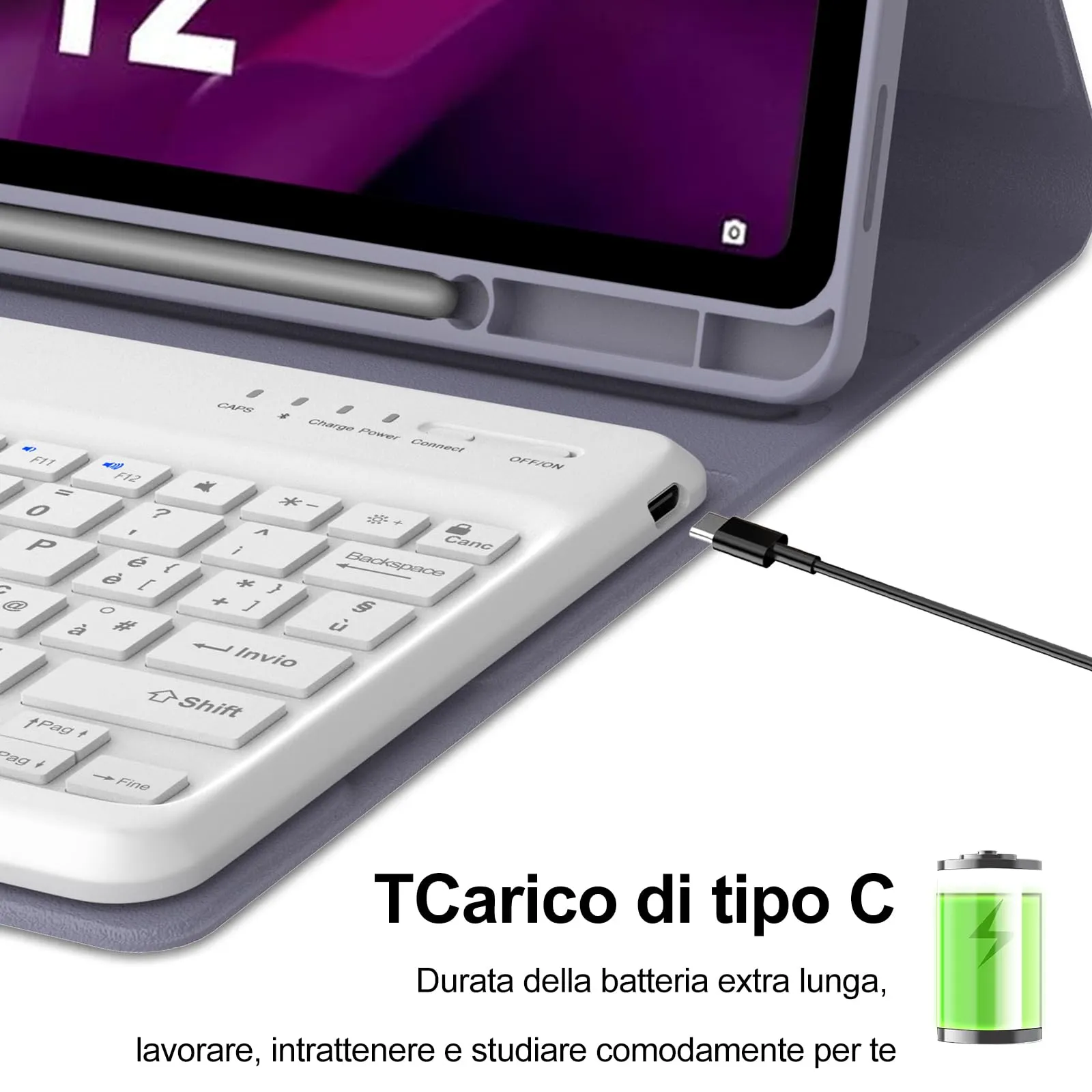 FOGARI Per Lenovo Tab P12 2023 12,7 Pollici Cover Tastiera - immagine 4