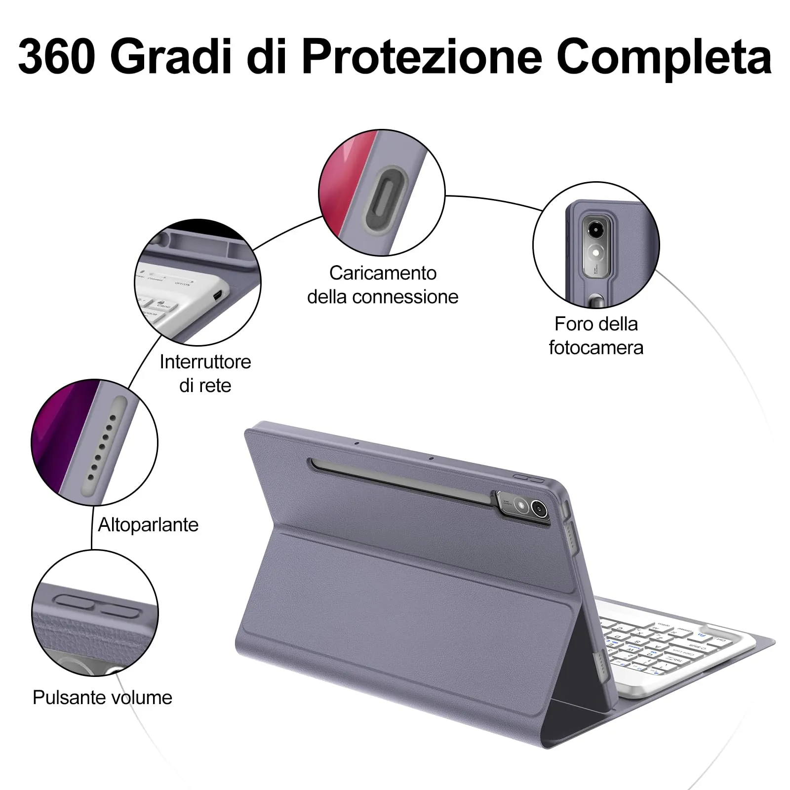 FOGARI Per Lenovo Tab P12 2023 12,7 Pollici Cover Tastiera - immagine 5