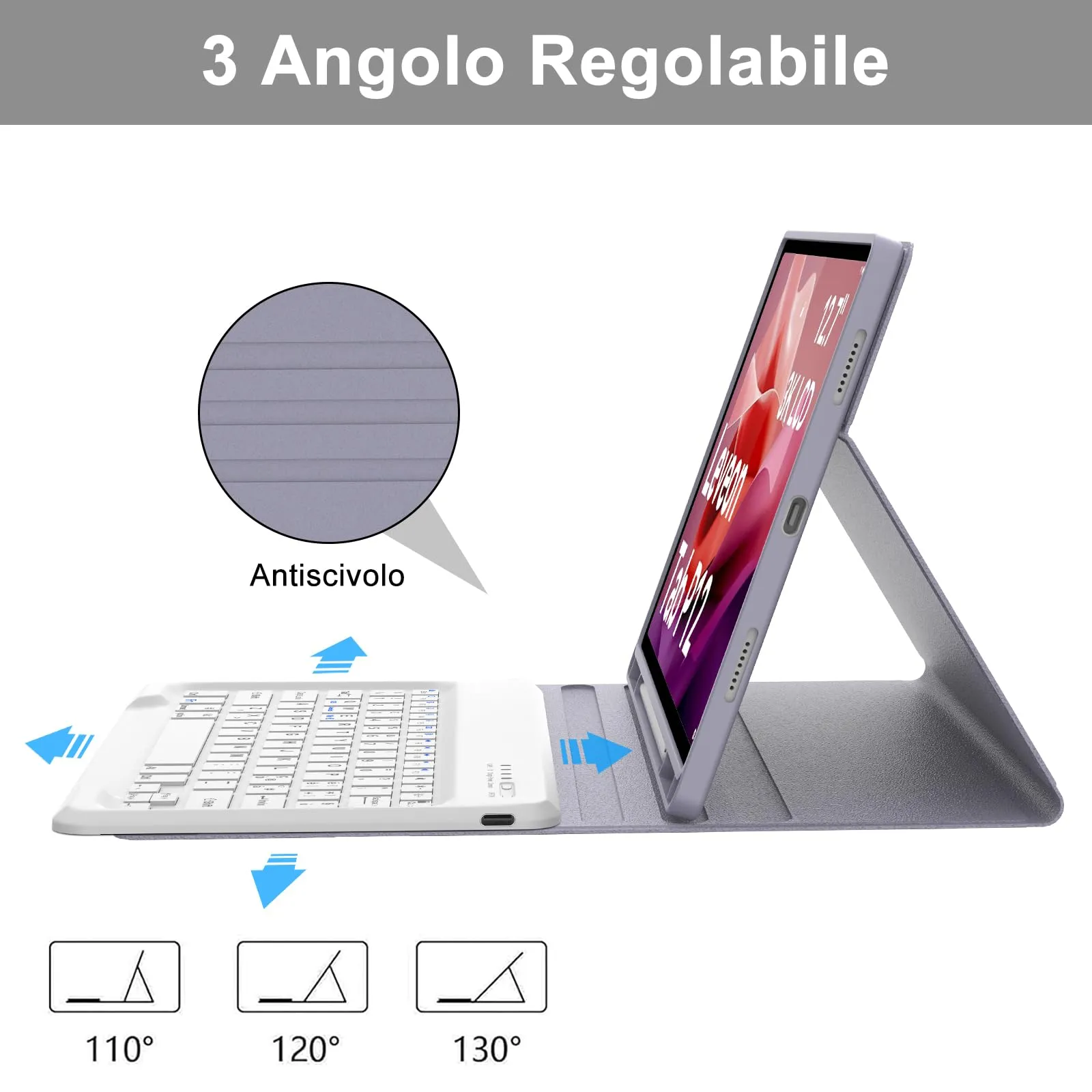 FOGARI Per Lenovo Tab P12 2023 12,7 Pollici Cover Tastiera - immagine 6