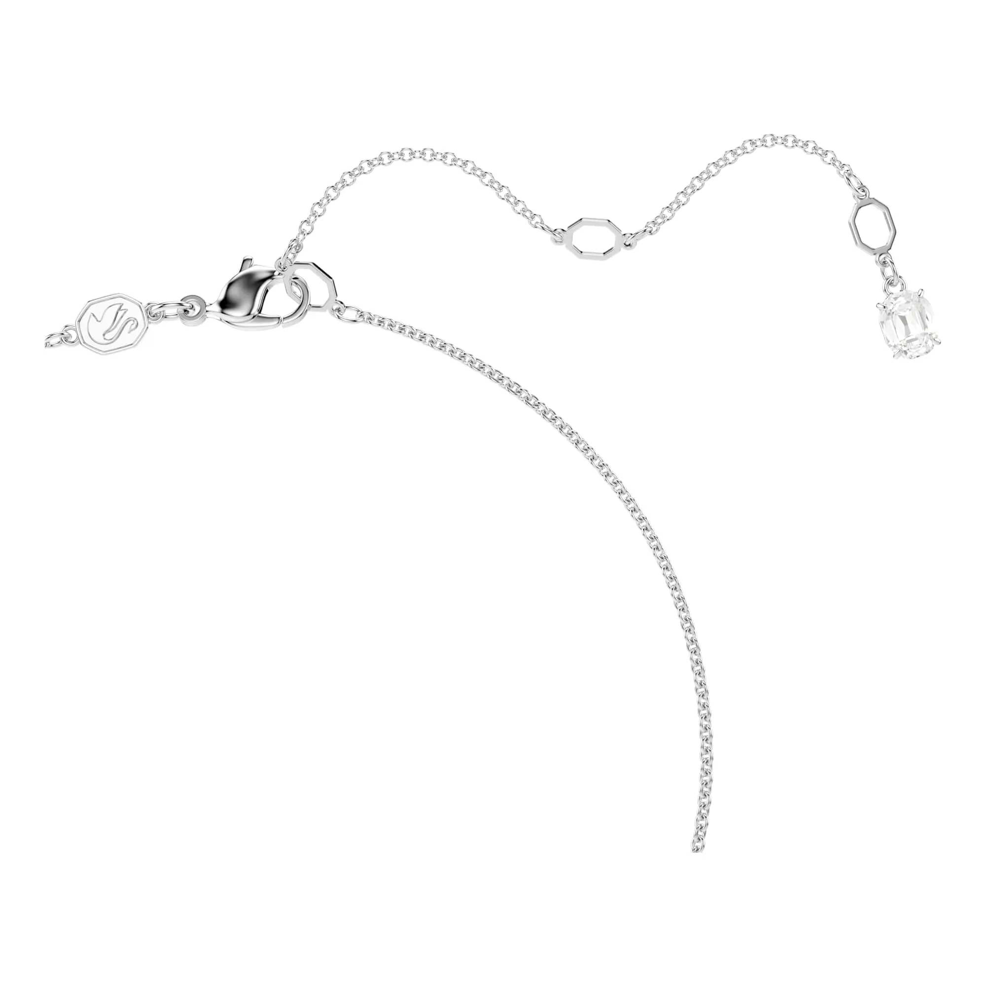 Swarovski Teddy Collana Pendente, con Cristalli Blu e Zirconia Trasparenti, Tecnica Pointiage, Forma a Orso 3D, Chiusura a Moschettone, Placcatura in Tonalità Rodio, 38-45 cm, 2,1 x 1,5 cm - immagine 4