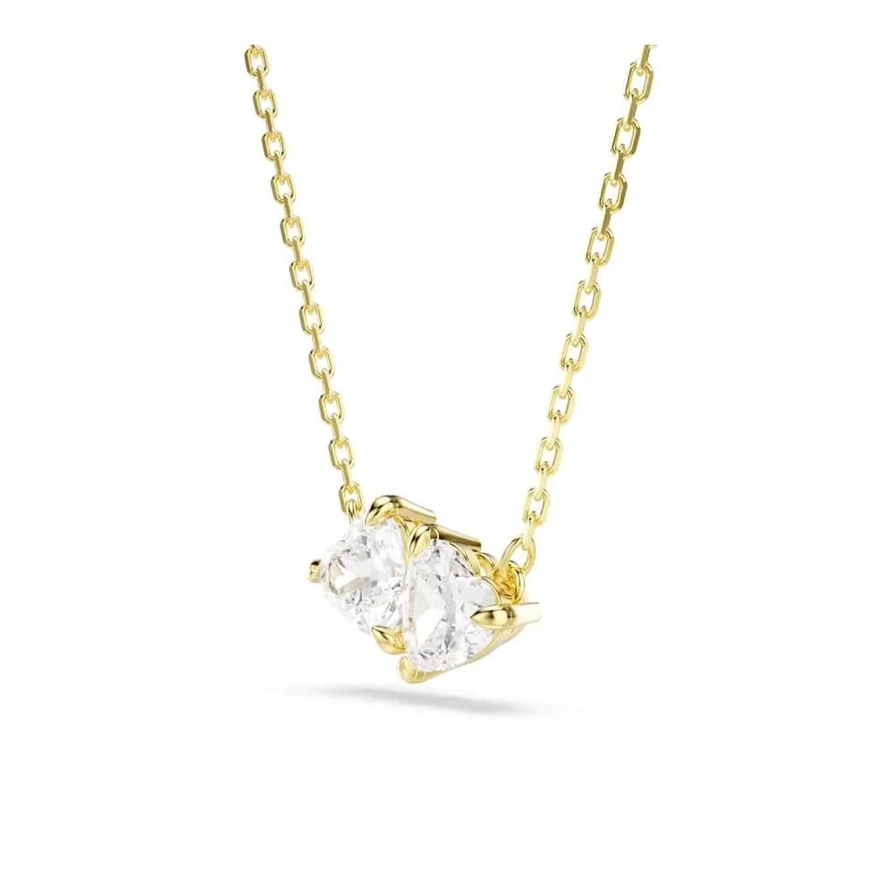 Swarovski Mesmera Collana, Gioiello Versatile per Occasioni Speciali con Zirconia, Forma a Cuore, Chiusura a Moschettone, Placcatura in Tonalità Oro, 38-45 cm, 0,9 x 1,6 cm - immagine 3