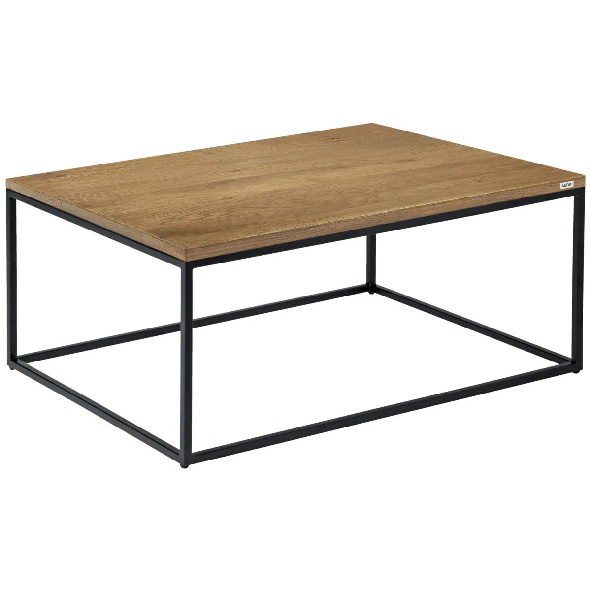 VEGA Tavolino Deven rettangolare; 80x60x37 cm (LxLxH); Piano tavolo quercia antica, struttura nero; rettangolare - immagine 1