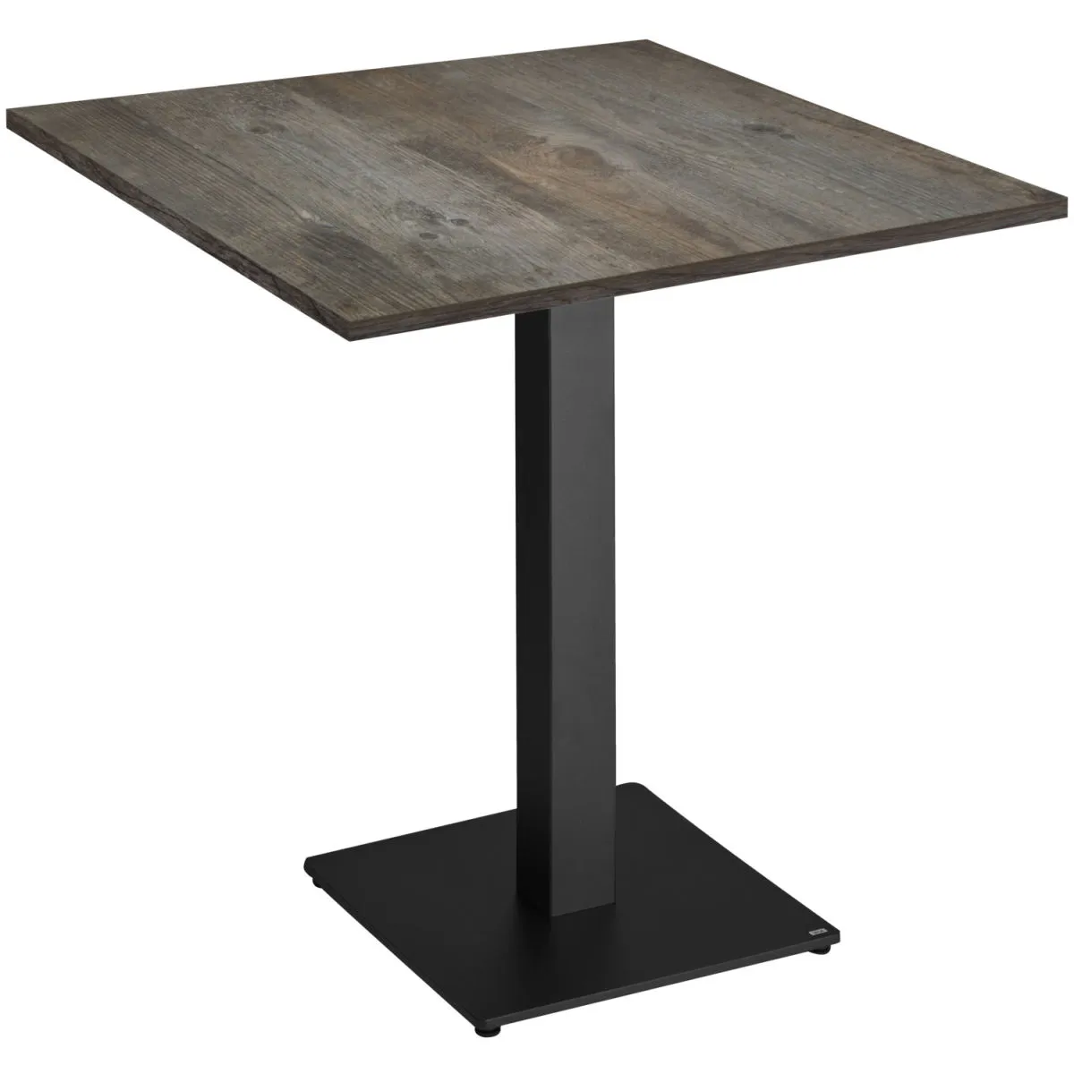 VEGA Tavolo da pranzo Maliana; 80x80x75 cm (LxLxH); Piano tavolo pino rustico, struttura nero; quadrata - immagine 1