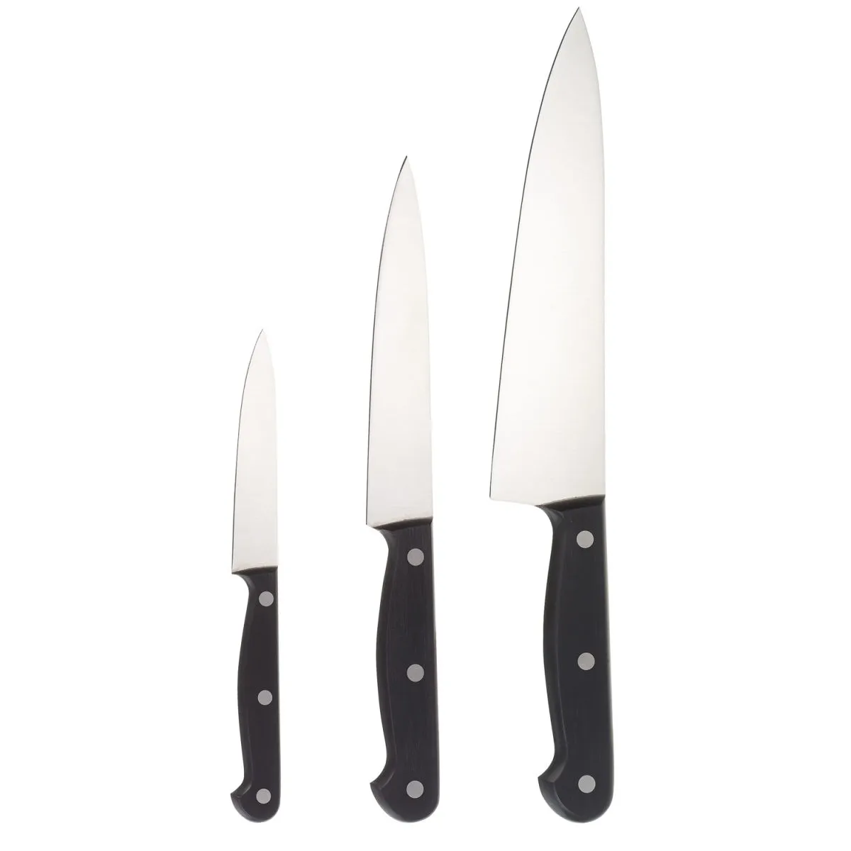 PULSIVA Set coltelli da cucina professionali POM 3 pezzi; lunghezza lama 10 cm, 20 cm (L); nero - immagine 1