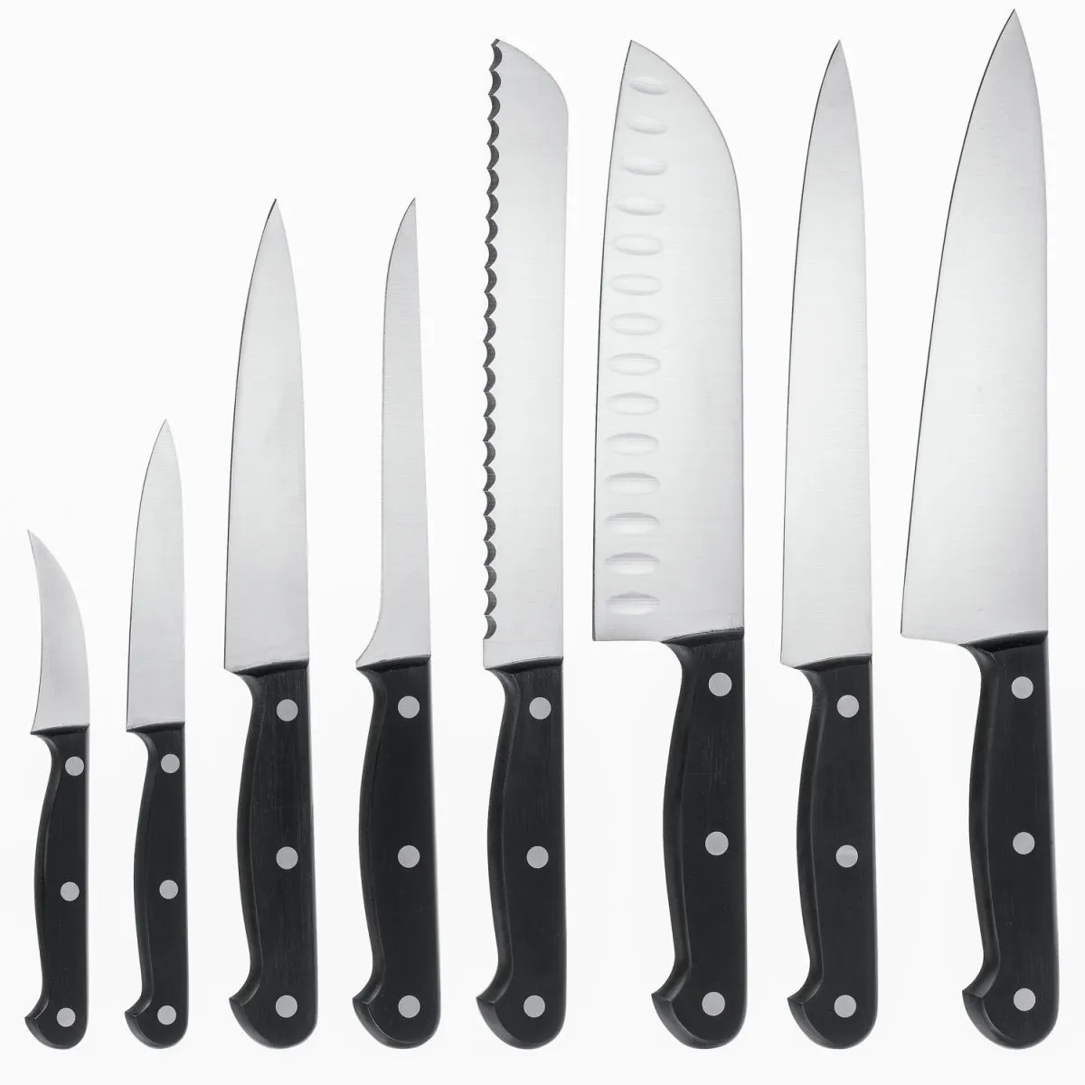 PULSIVA Set coltelli POM 8 pezzi; lunghezza lama 10 cm, 20 cm (L); nero - immagine 1