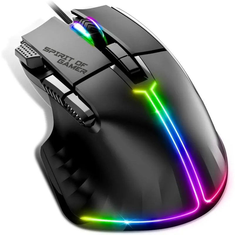Mouse da gioco Spirit of Gamer Pro M5 RGB 12800 DPI Nero - immagine 1