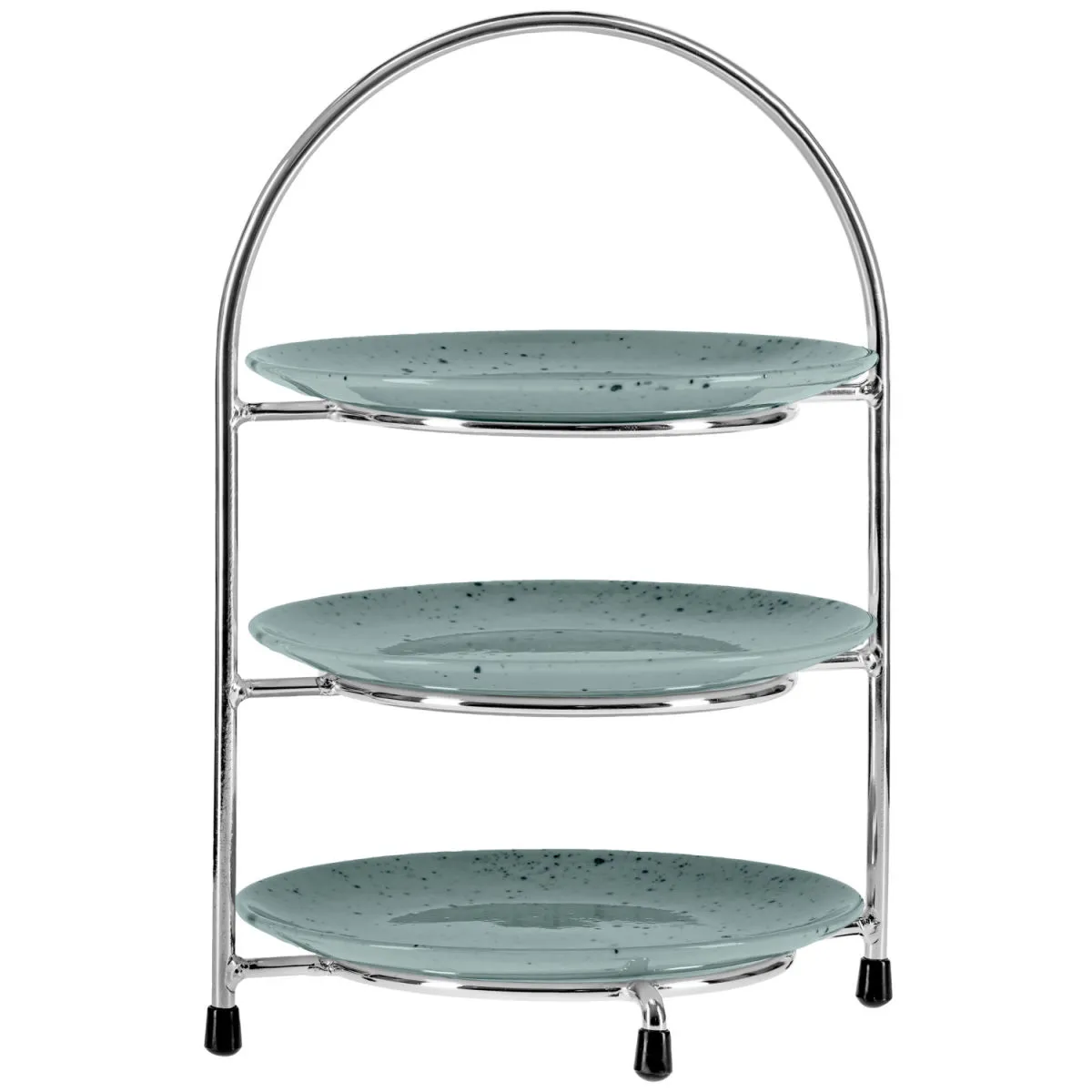 VEGA Etagere per piatti Anthea inclusi piatti Alessia; 26 cm (H); argento/turchese; rotonda - immagine 1