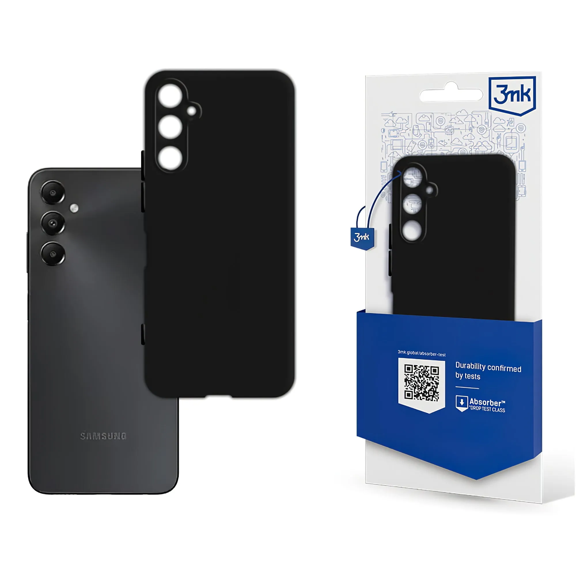 Custodia per Samsung Galaxy A05s A057, 3MK, Nera Opaca - immagine 1