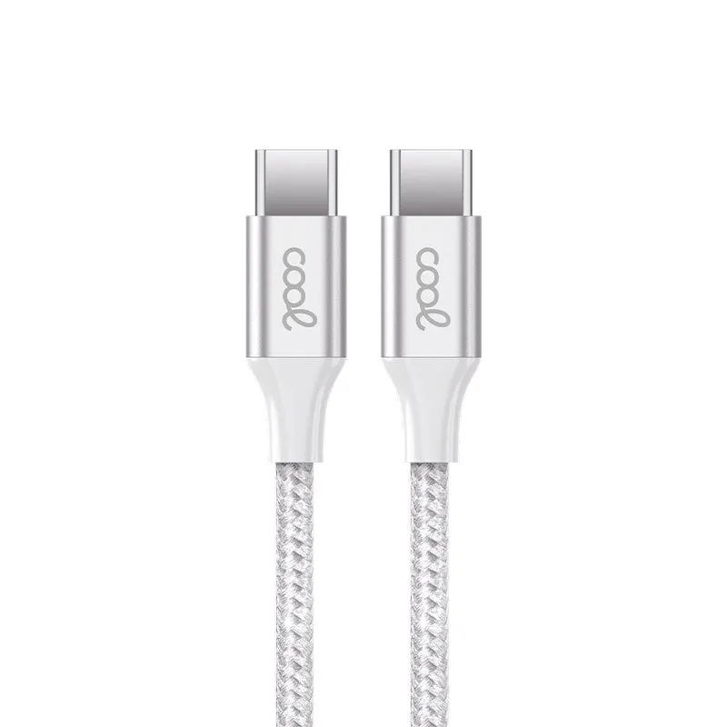 Cavo USB in nylon da tipo C a tipo C da 1,2 m bianco - immagine 1