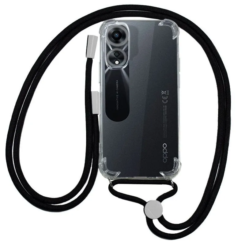Raffinata custodia in cavo nero per Oppo A78 5G - immagine 1