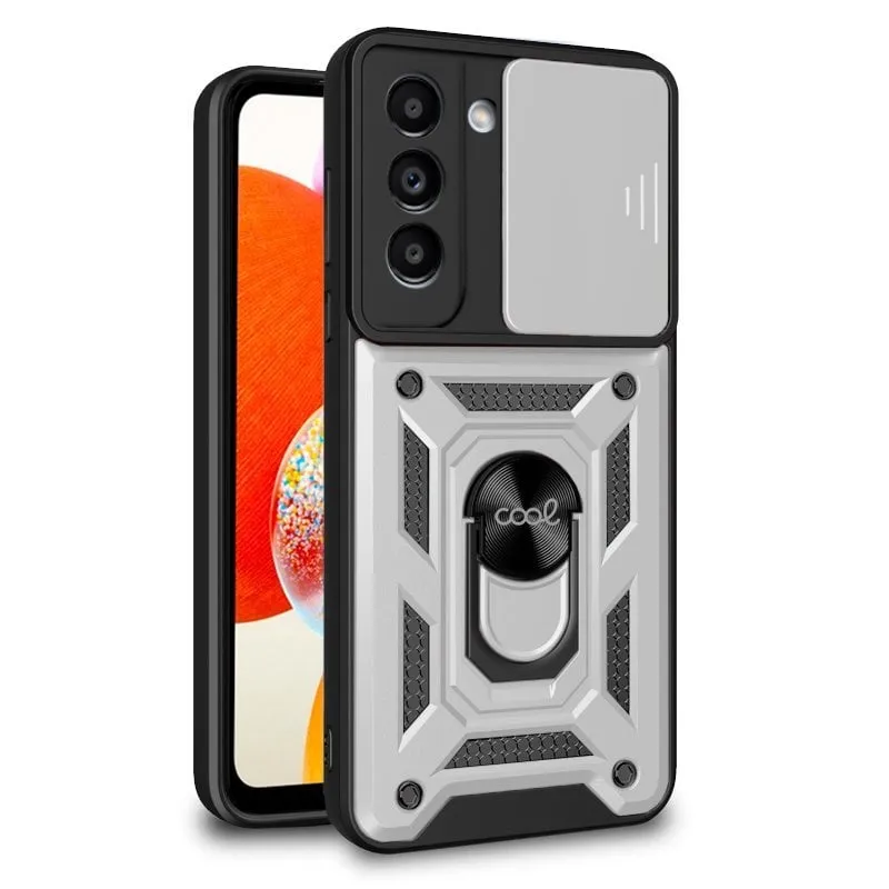 Fantastica custodia ad anello rigida color argento per Samsung Galaxy A14/A14 5G - immagine 1
