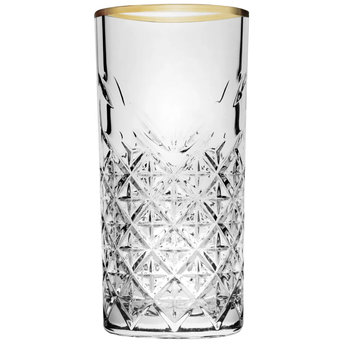 4x Pasabahçe Tumbler alto Gold Timeless; 450 ml, 7.8x16.1 cm (ØxH); trasparente/oro; 4 pz. / Pacco - immagine 1