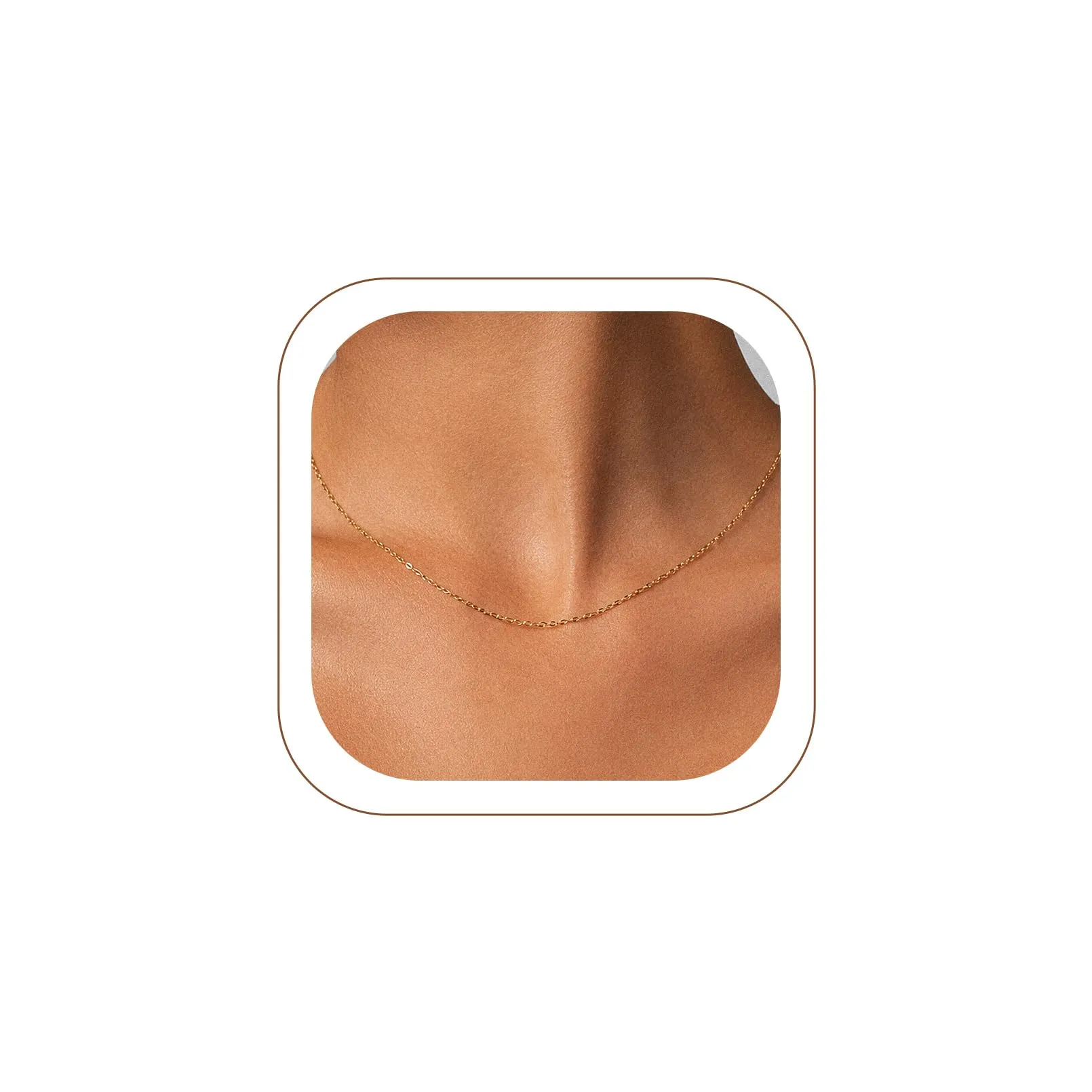 U7 Collana Donna Oro Catenina Acciaio Inossidabile Sottile 1,4mm 56+5cm - immagine 1