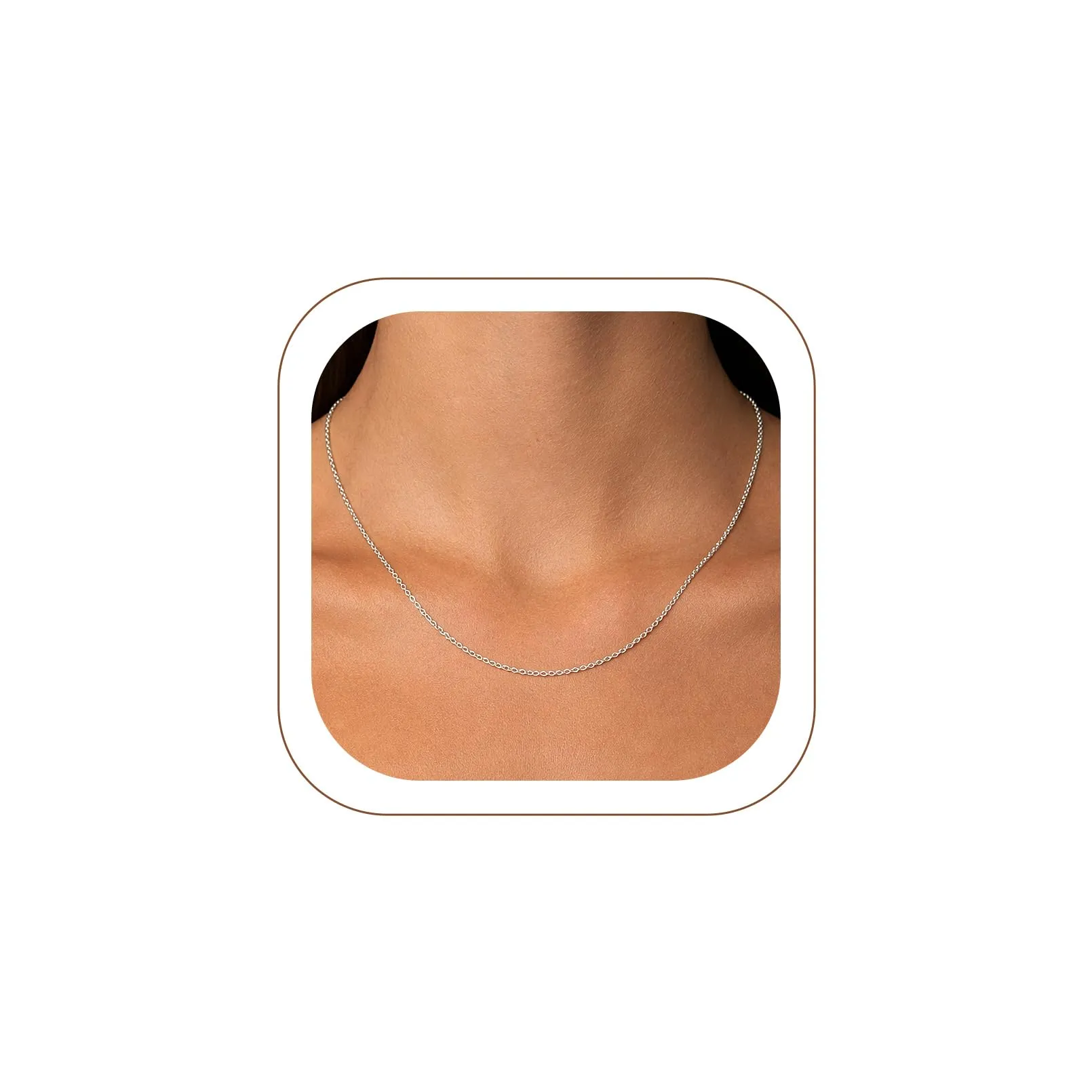 U7 Collana Donna Catenina Acciaio Inossidabile Rolò Sottile 1,4mm 41+5cm - immagine 1