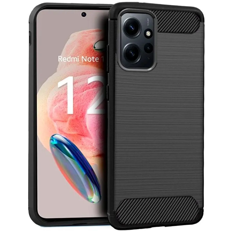 Raffinata custodia in carbonio nero per Xiaomi Redmi Note 12 - immagine 1