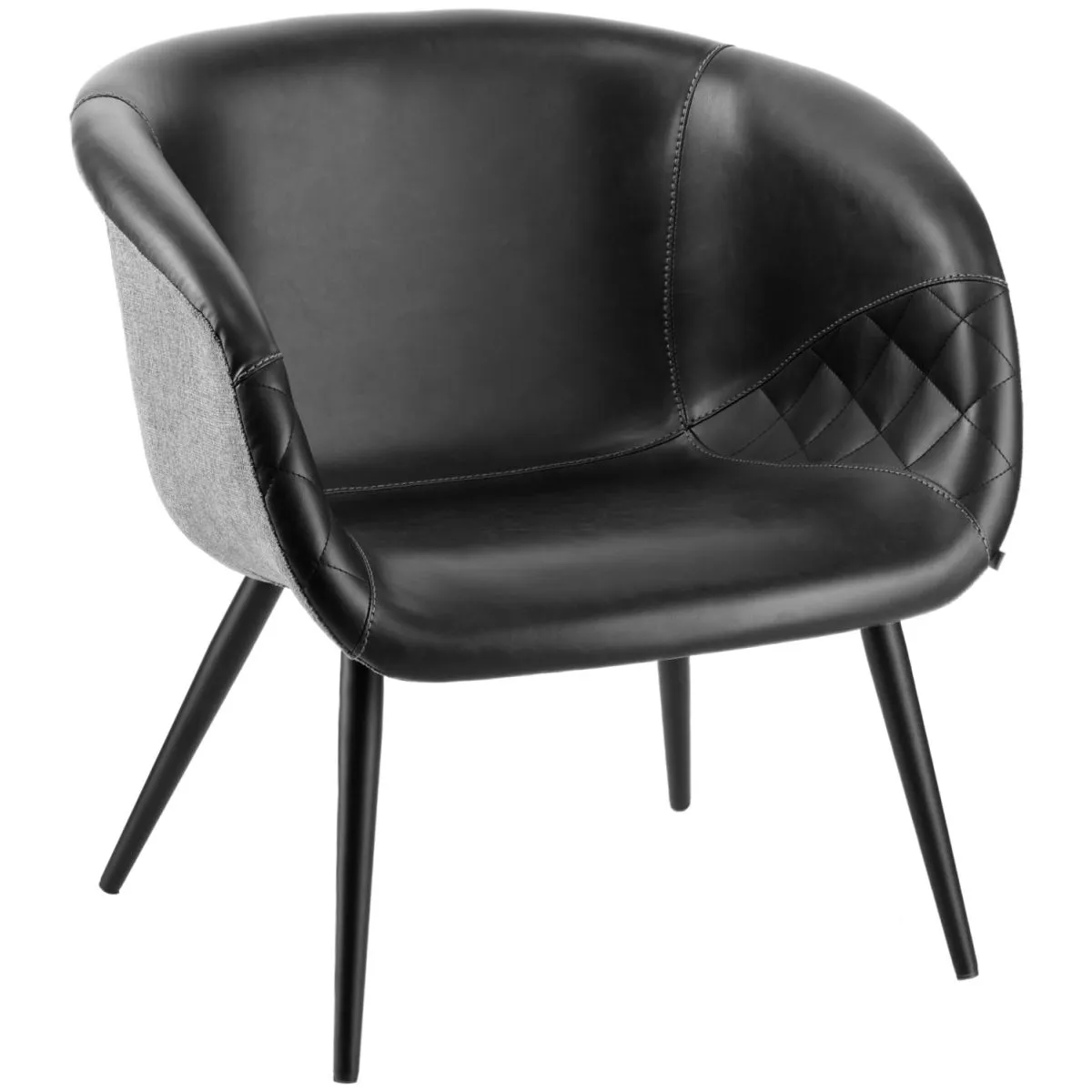 VEGA Poltrona Yankee; 75x68x75.5 cm (LxPxH); seduta nero/grigio chiaro, struttura nero - immagine 1