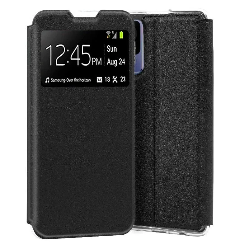 Custodia Flip Cover nera, fantastica e liscia, per TCL 40 SE - immagine 1
