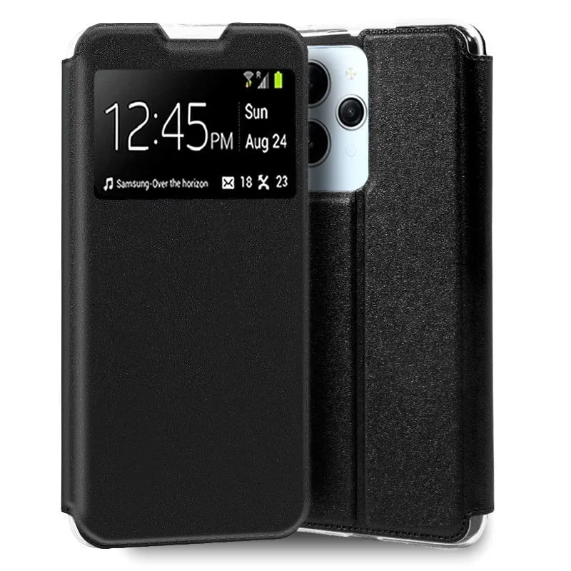 Custodia Flip Cover nera liscia e fantastica per Xiaomi Redmi 12 / Redmi 12 5G - immagine 1