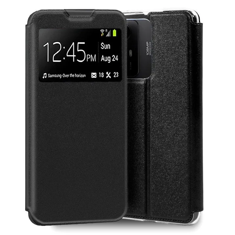 Custodia Flip Cover nera liscia e fresca per Xiaomi Redmi Note 12S - immagine 1