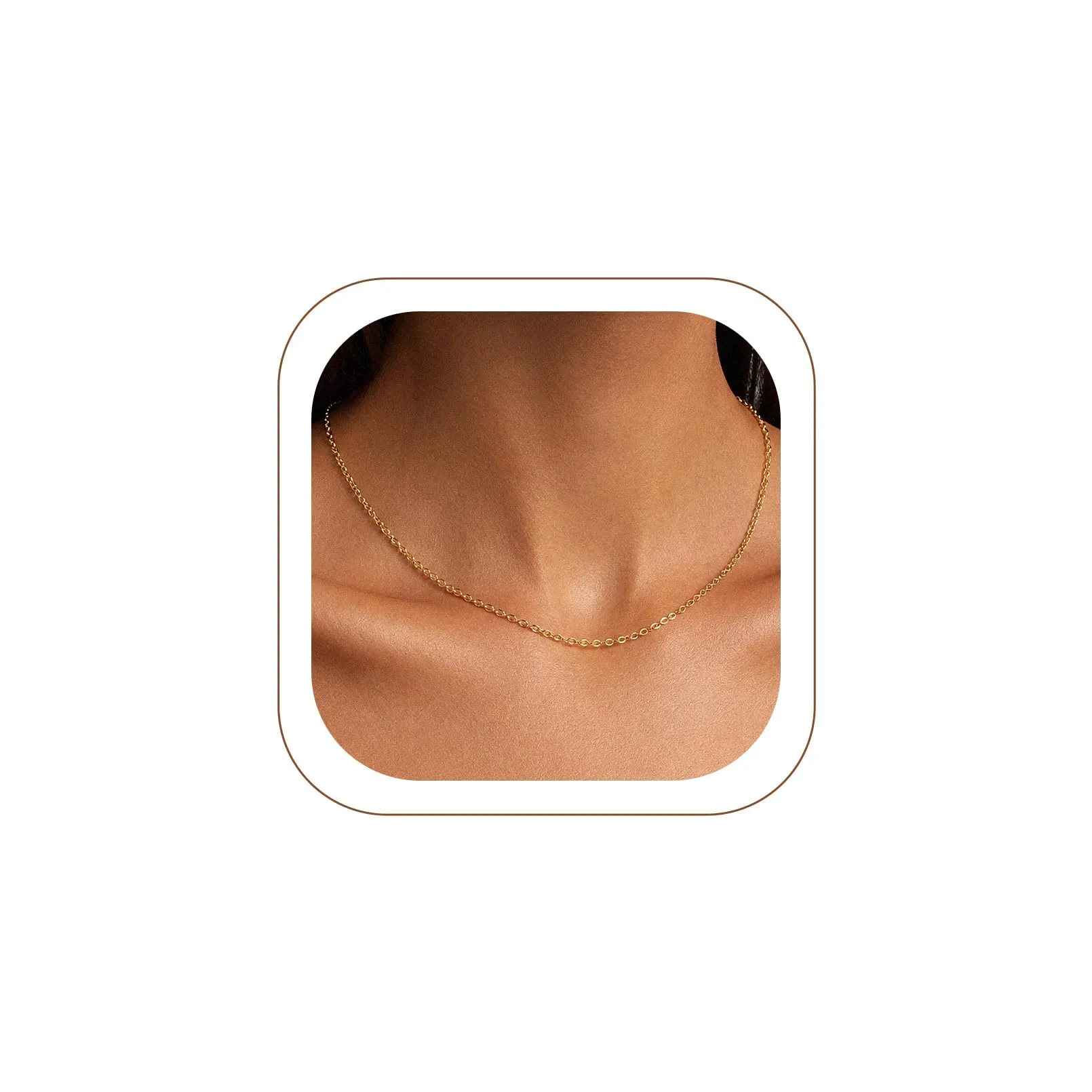 U7 Collana Catenina Donna Oro Acciaio Inossidabile Rolò Sottile 2,5mm 55cm - immagine 1