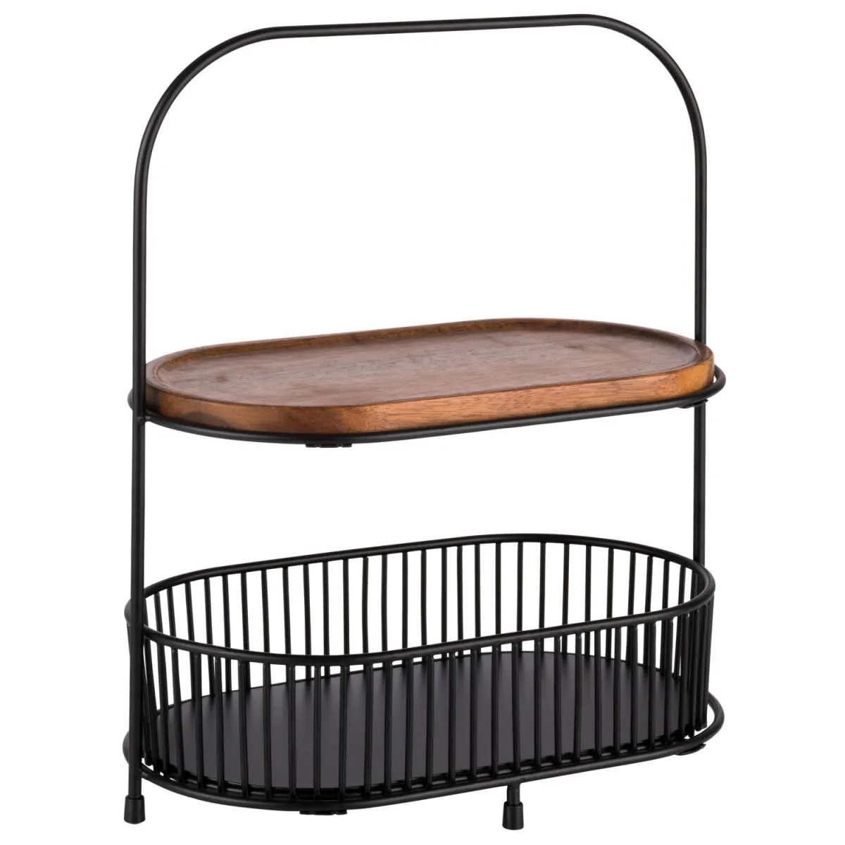 APS Etagère All-Rounder a 2 piani; 17x37.5 cm (LxH); nero/marrone; rotonda - immagine 1