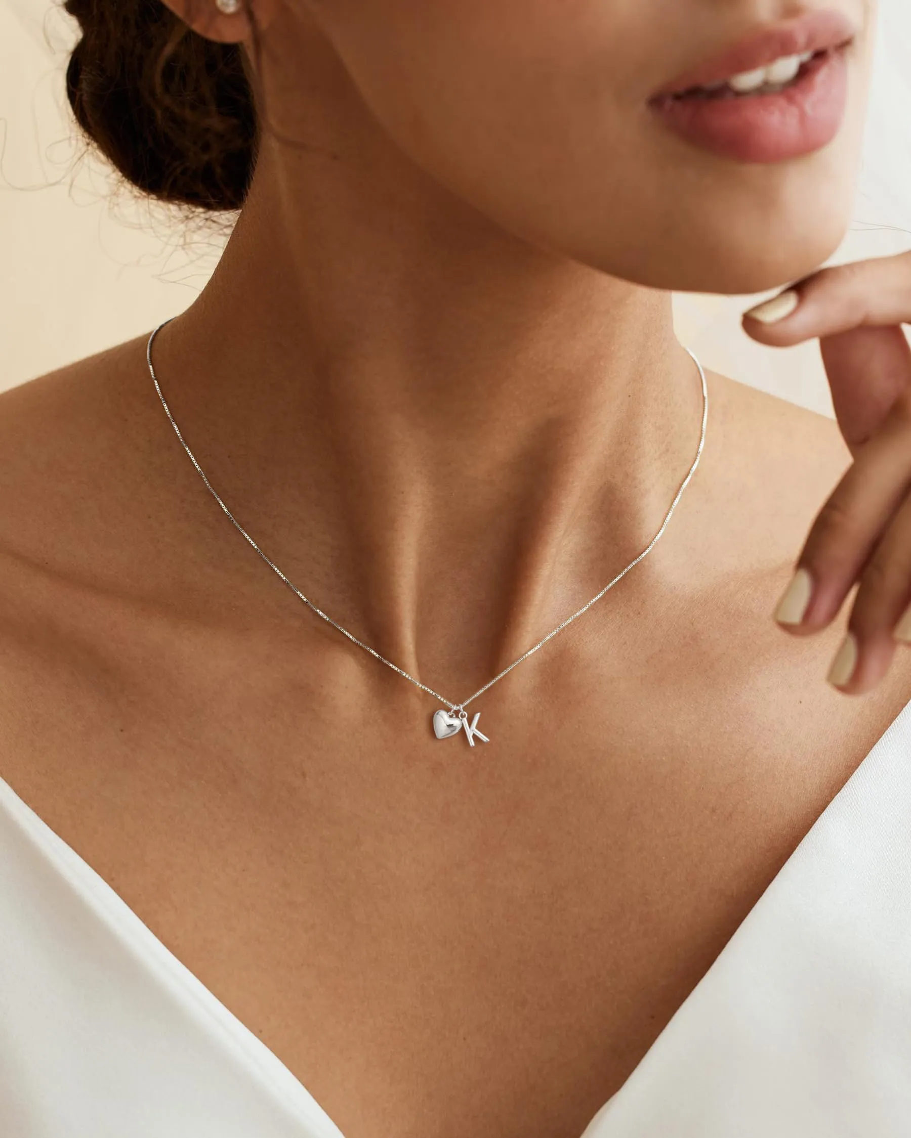 Asdecy Collana Cuore Iniziale K Personalizzata Von Con Nome Argento 925 Donna Anallergici Senza Nichel Natale Gioielli Regalo San Valentino Donne - immagine 6