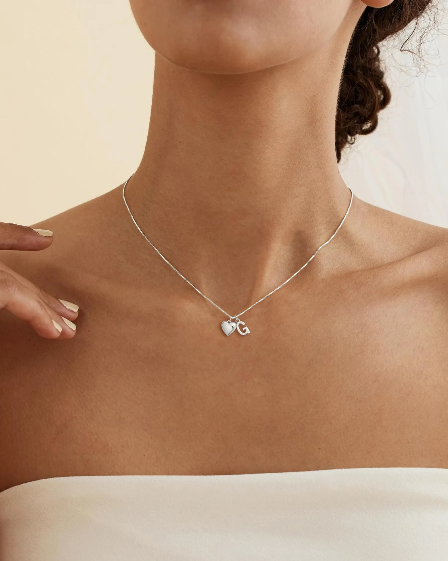 Asdecy Collana Cuore Iniziale G Personalizzata Von Con Nome Argento 925 Donna Anallergici Senza Nichel Natale Gioielli Regalo San Valentino Donne - immagine 2