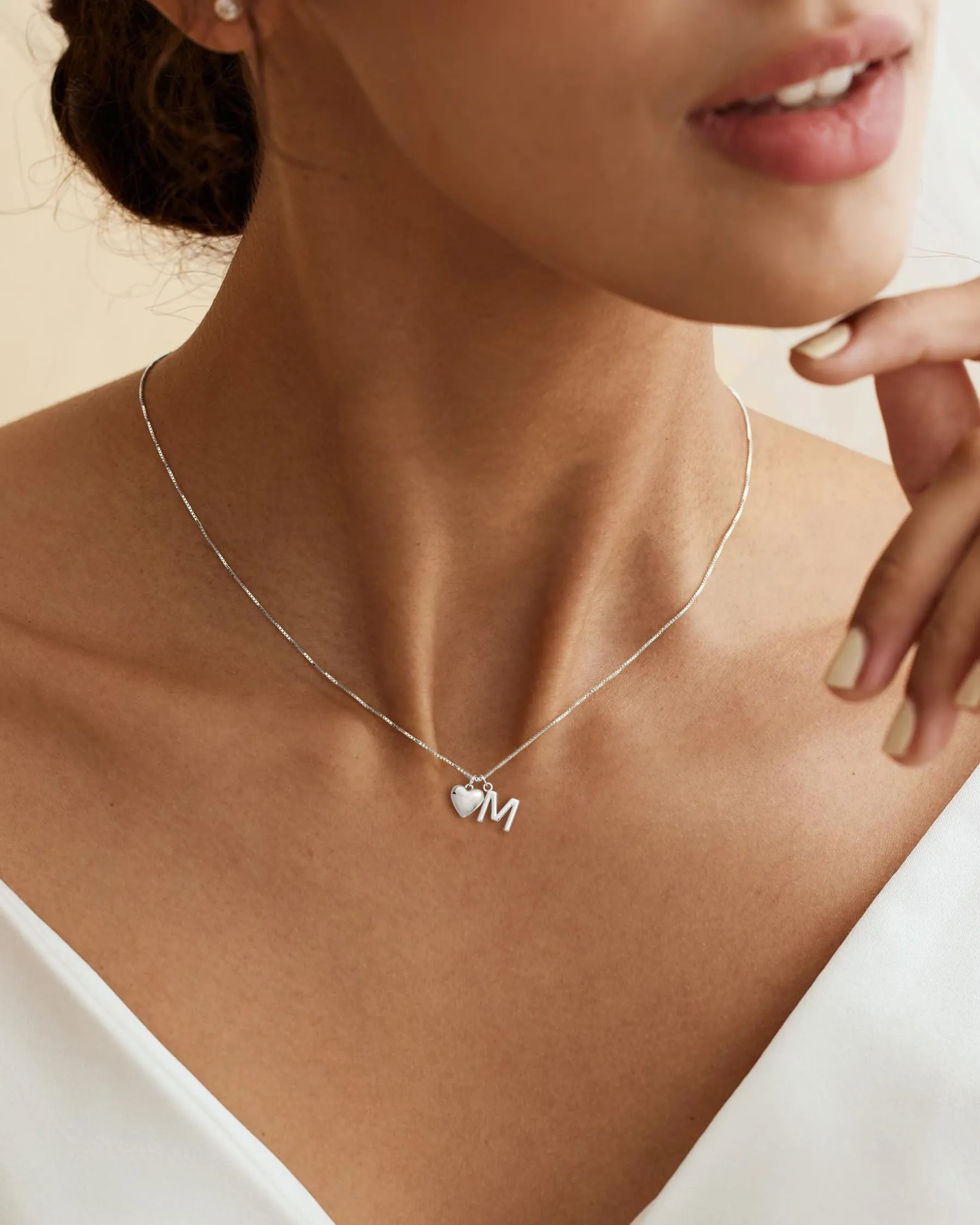 Asdecy Collana Cuore Iniziale M Personalizzata Von Con Nome Argento 925 Donna Anallergici Senza Nichel Natale Gioielli Regalo San Valentino Donne - immagine 3