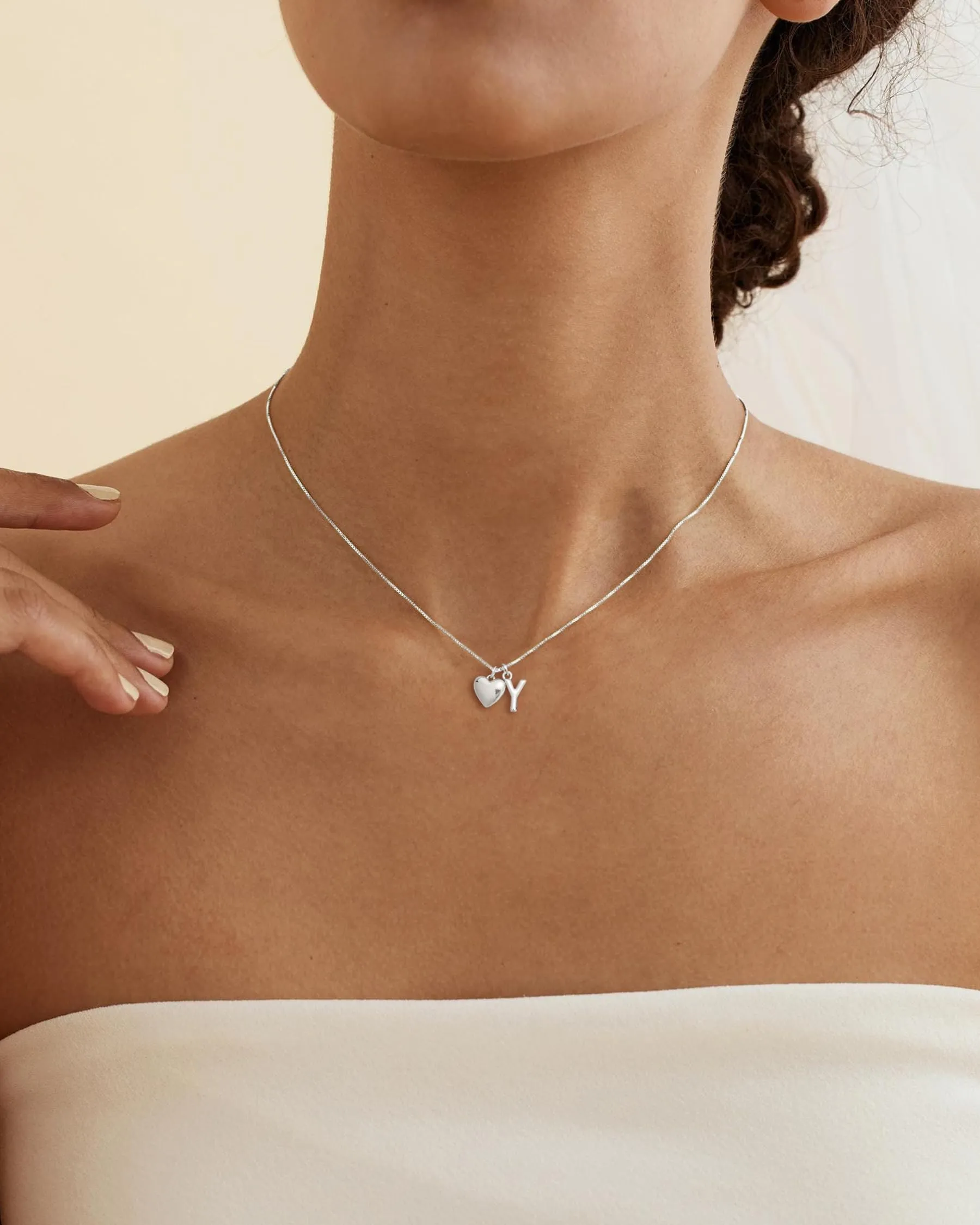 Asdecy Collana Cuore Iniziale Y Personalizzata Von Con Nome Argento 925 Donna Anallergici Senza Nichel Natale Gioielli Regalo San Valentino Donne - immagine 4