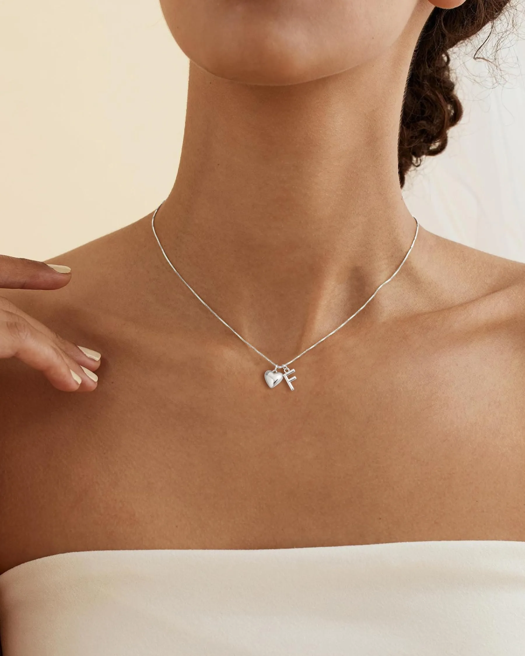 Asdecy Collana Cuore Iniziale F Personalizzata Von Con Nome Argento 925 Donna Anallergici Senza Nichel Natale Gioielli Regalo San Valentino Donne - immagine 2