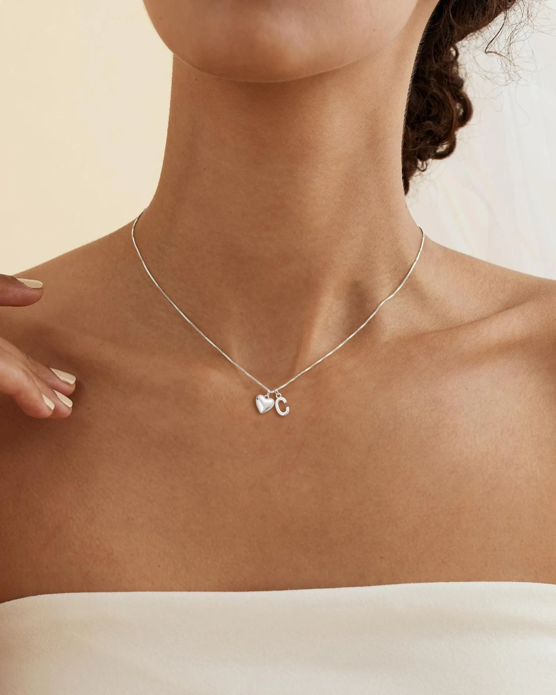 Asdecy Collana Cuore Iniziale C Personalizzata Von Con Nome Argento 925 Donna Anallergici Senza Nichel Natale Gioielli Regalo San Valentino Donne - immagine 7