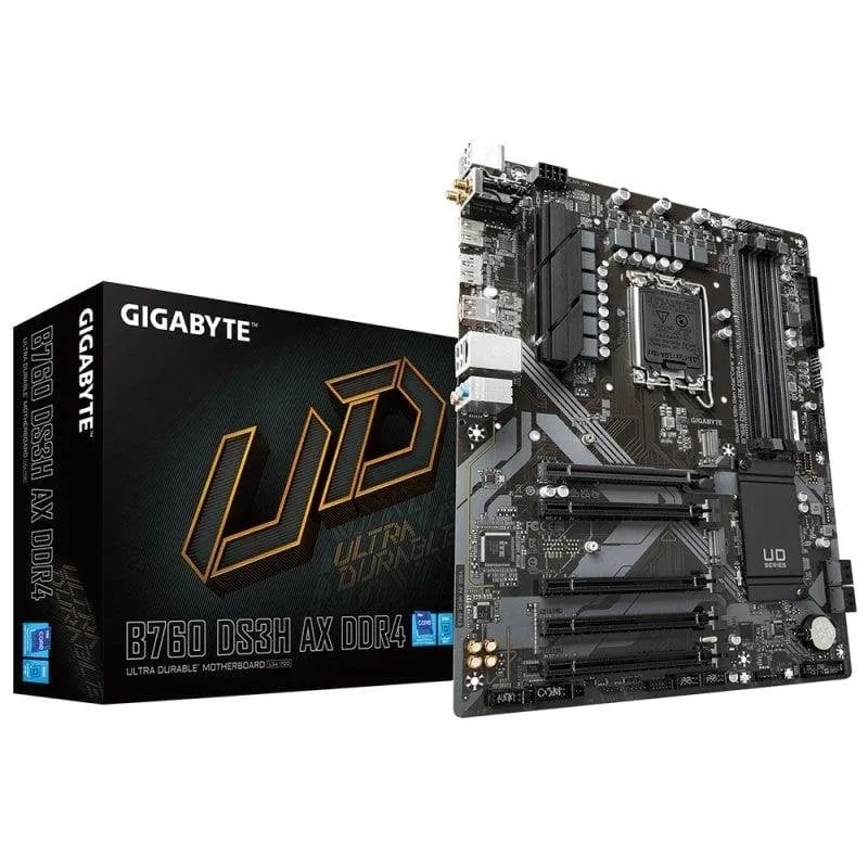 Schede Madri Gigabyte B760 DS3H AX Intel B760 LGA1700 DDR4 ATX WiFi 6E PCIe 4.0 M.2 - immagine 1