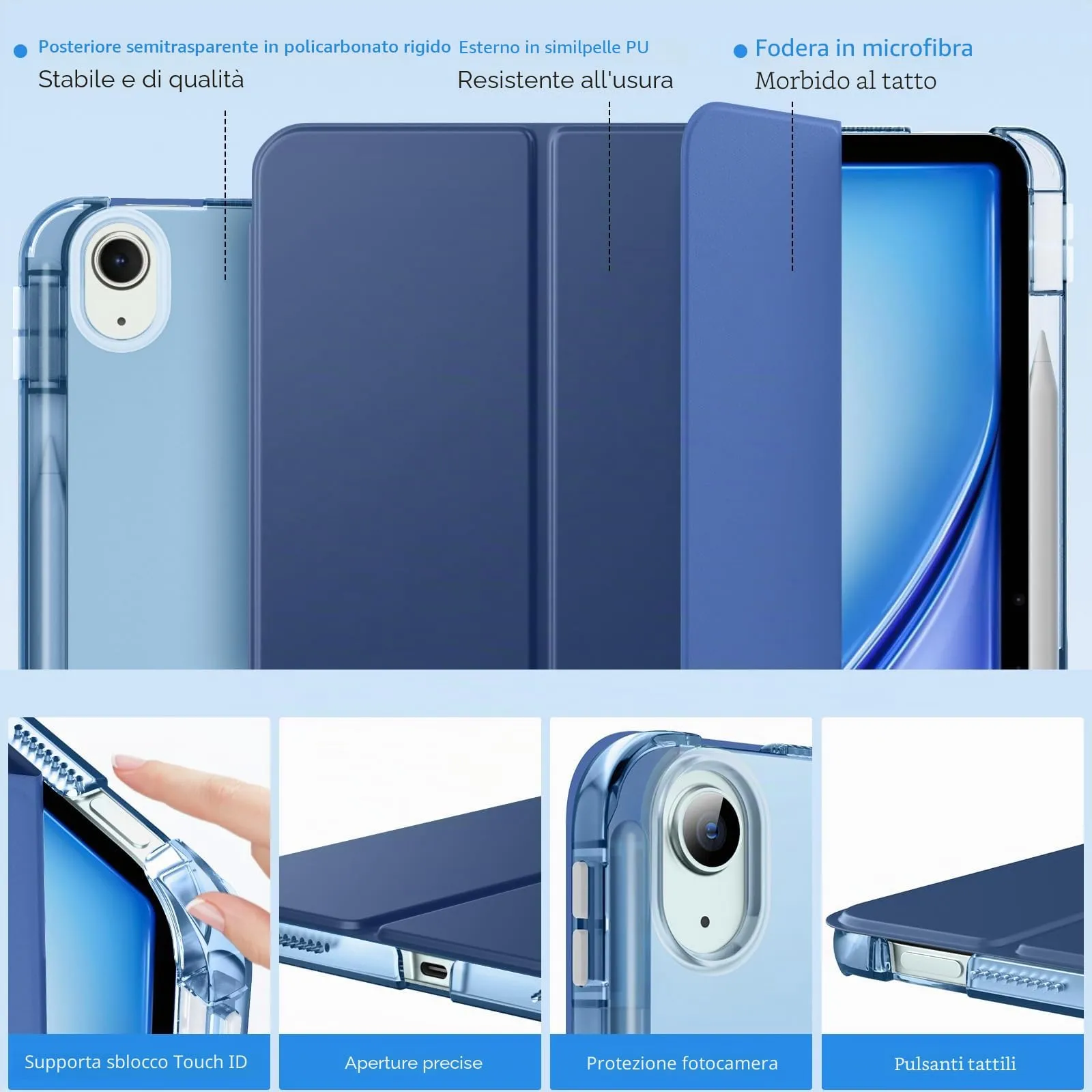 MoKo Cover per iPad Air 13 Pollici Case (M4/M3/M2) con Portapenna - immagine 3