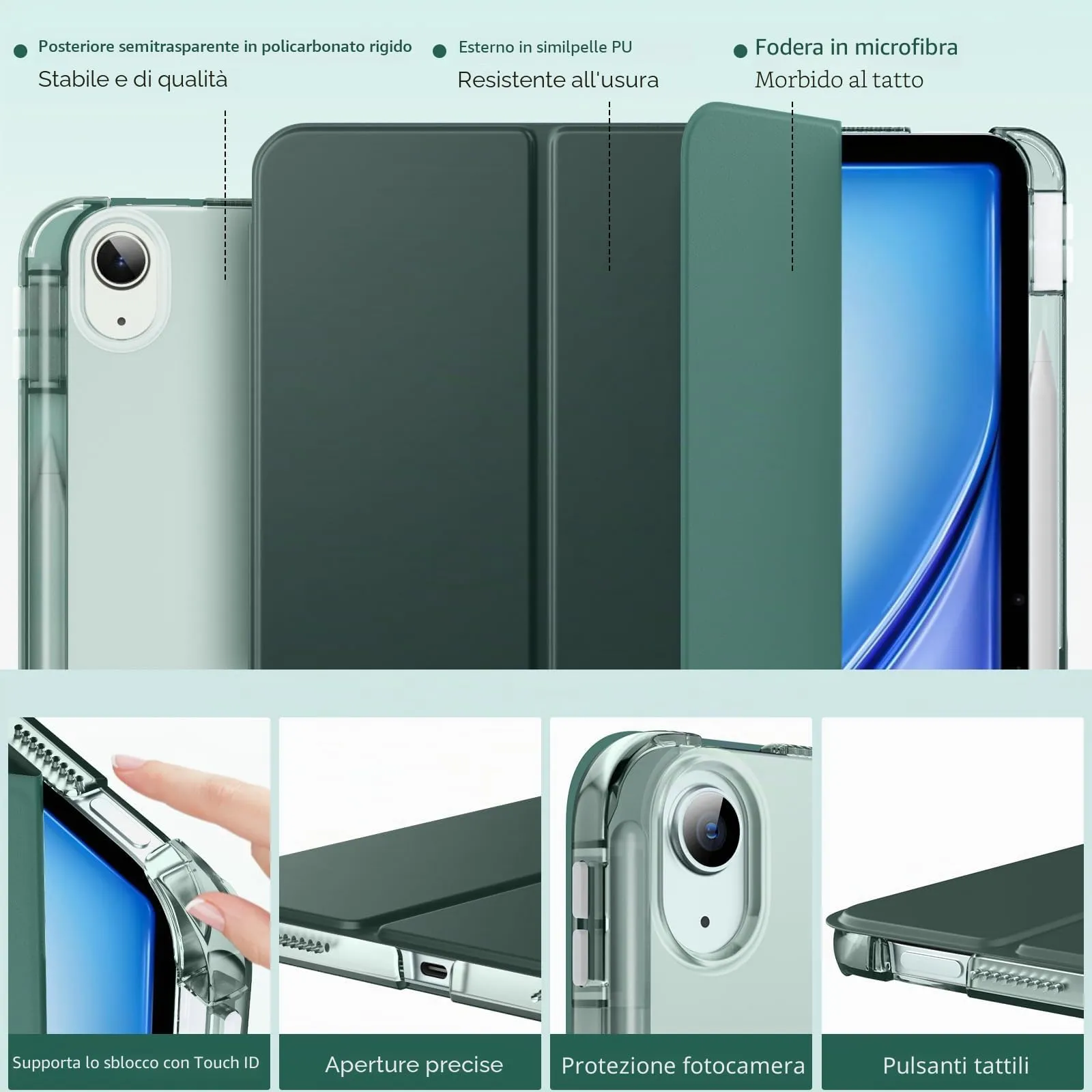 MoKo Cover per iPad Air 13 Pollici Case (M4/M3/M2) con Portapenna - immagine 3