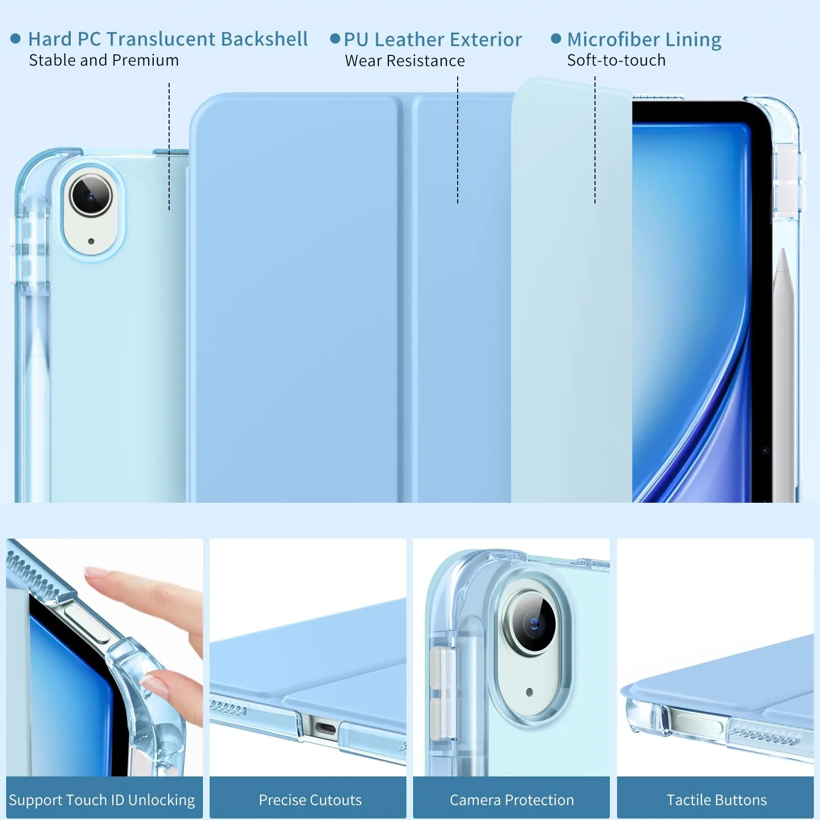 MoKo Cover per iPad Air 13 Pollici Case (M4/M3/M2) con Portapenna - immagine 3