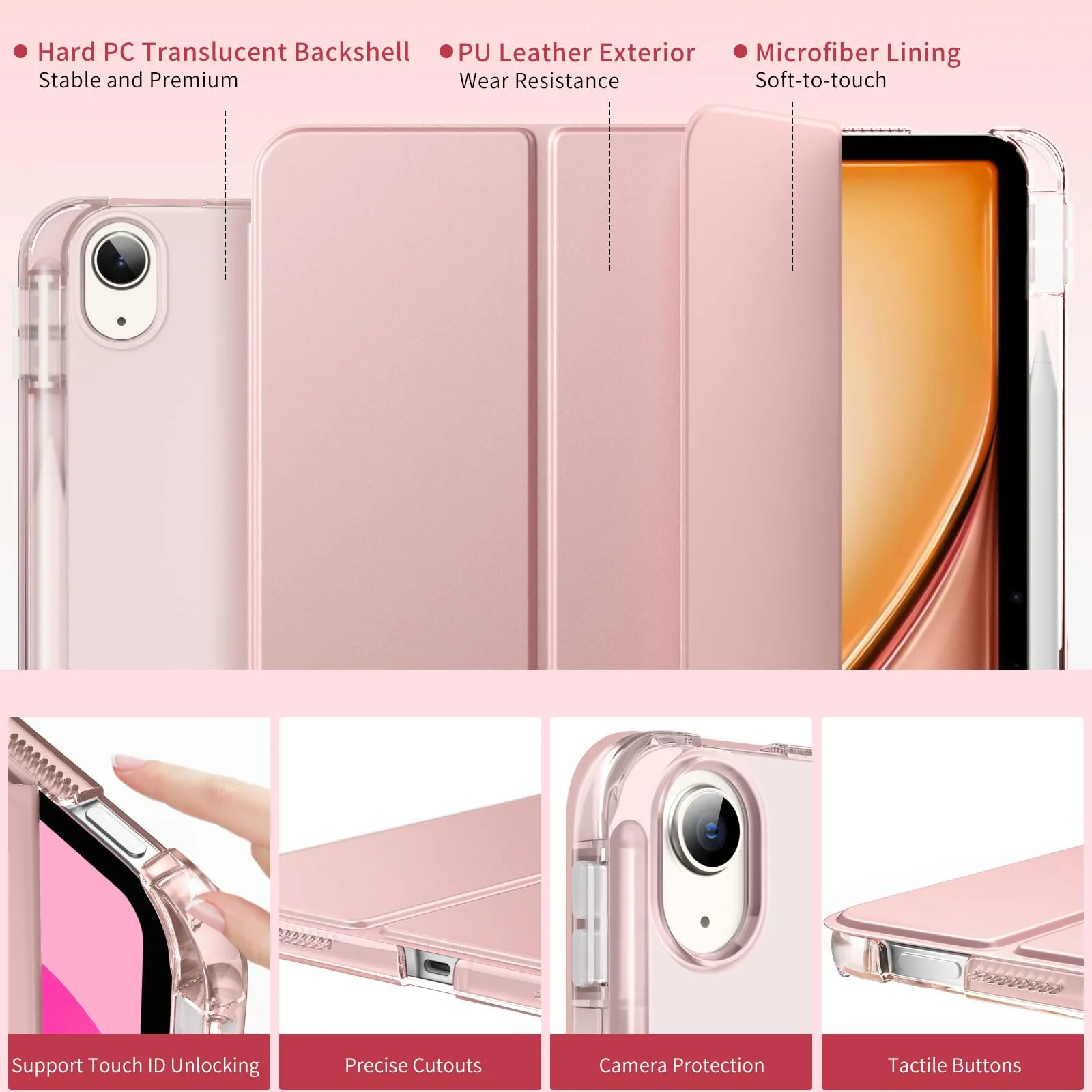 MoKo Cover per iPad Air 13 Pollici Case (M4/M3/M2) con Portapenna - immagine 3