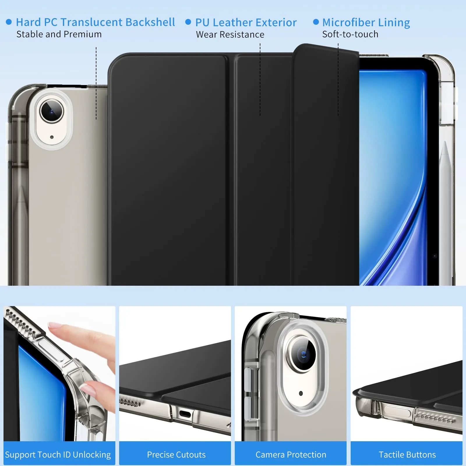 MoKo Cover per iPad Air 13 Pollici Case (M4/M3/M2) con Portapenna - immagine 3