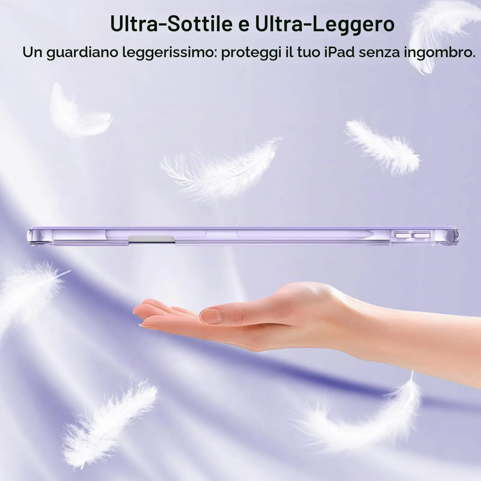 MoKo Cover per iPad Air 13 Pollici Case (M4/M3/M2) con Portapenna, Lilla - immagine 8