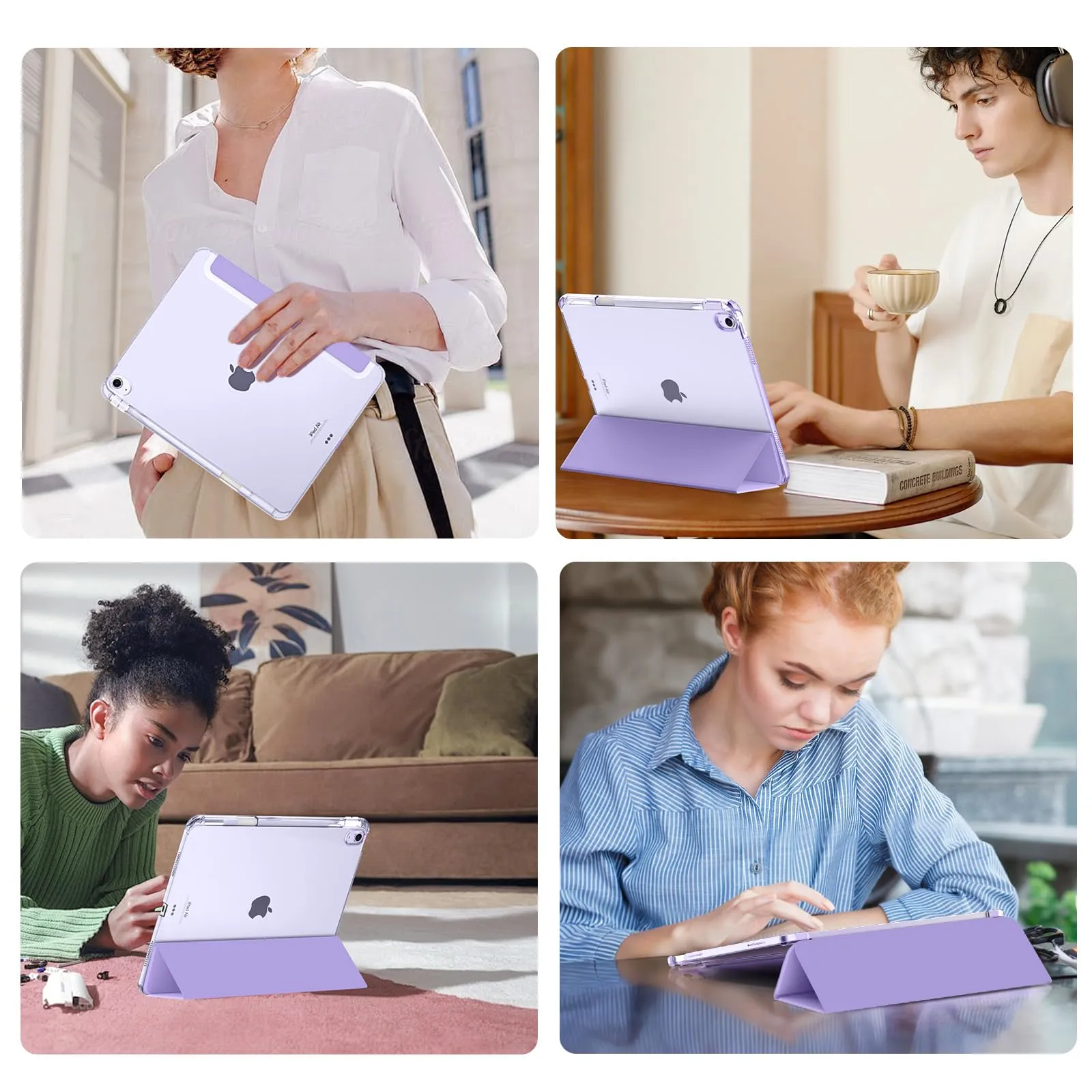 MoKo Cover per iPad Air 13 Pollici Case (M4/M3/M2) con Portapenna, Lilla - immagine 9