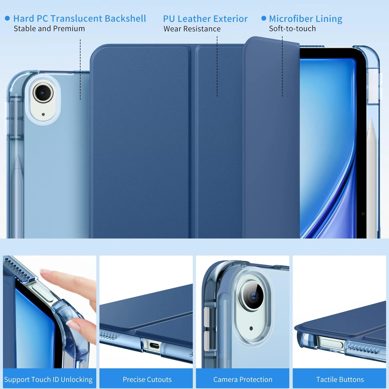 MoKo Cover per iPad Air 13 Pollici Case (M4/M3/M2) con Portapenna - immagine 3