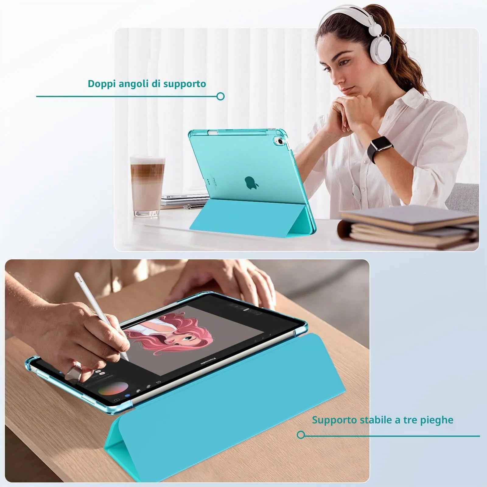 MoKo Cover per iPad Air 13 Pollici Case (M4/M3/M2) con Portapenna - immagine 4