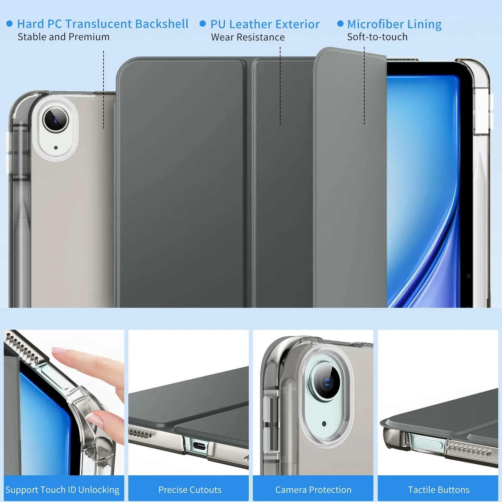 MoKo Cover per iPad Air 13 Pollici Case (M4/M3/M2) con Portapenna - immagine 3