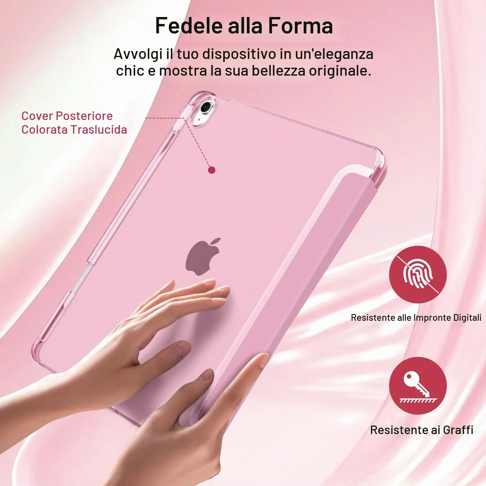 MoKo Cover per iPad Air 13 Pollici Case (M4/M3/M2) con Portapenna, Rosa - immagine 7